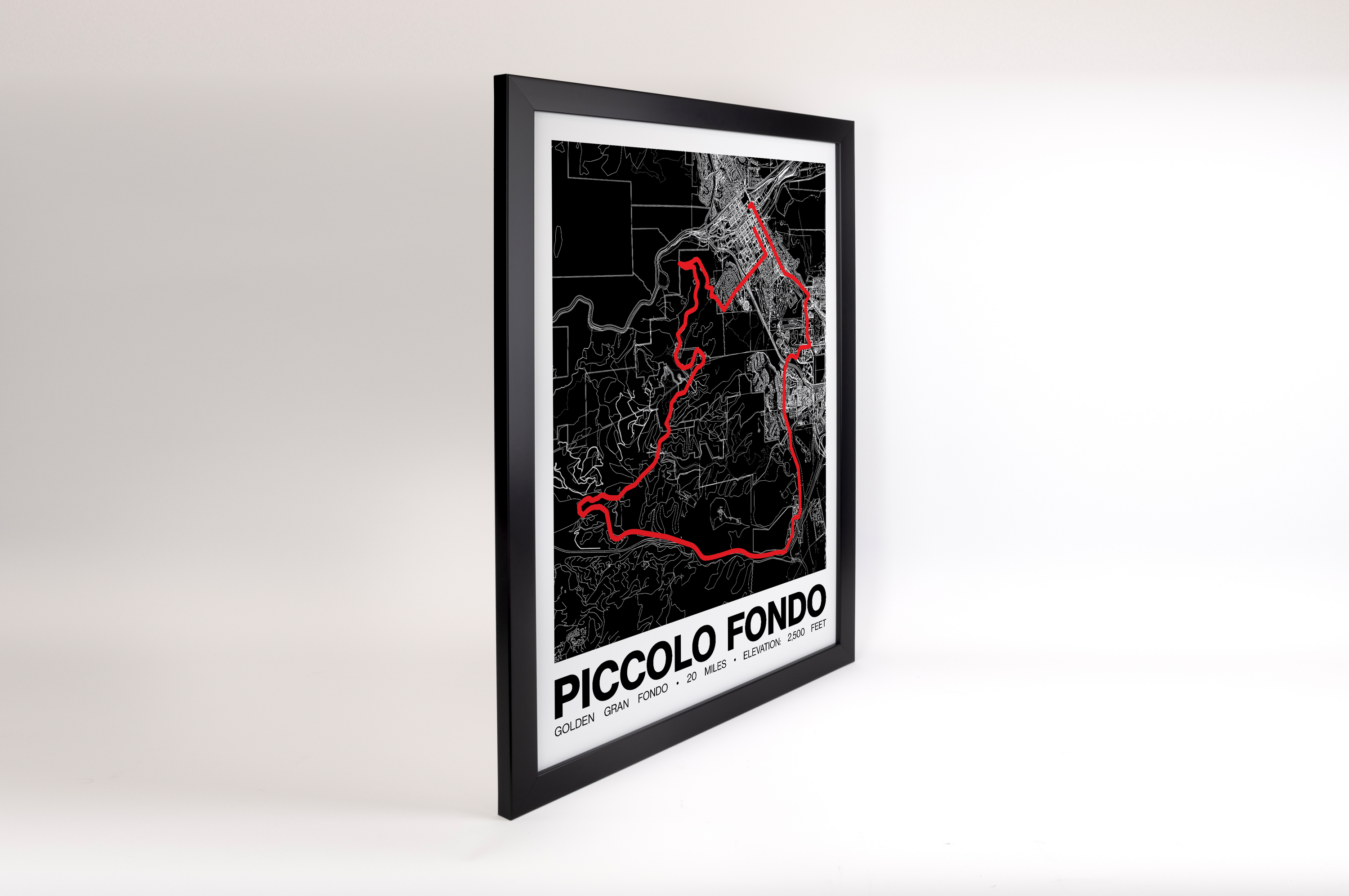 Golden Gran Fondo Piccolo Fondo Poster - Grid Style