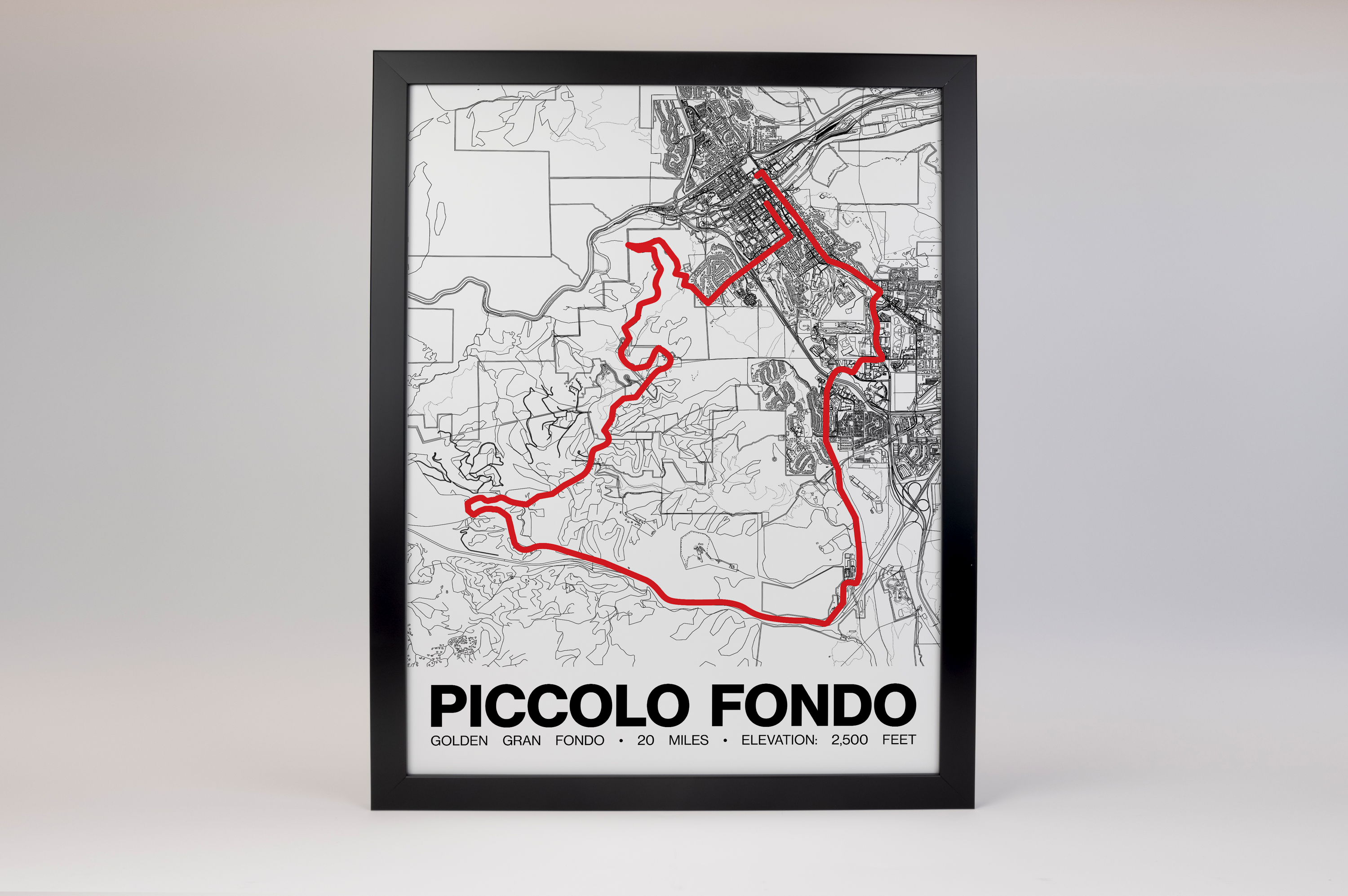 Golden Gran Fondo Piccolo Fondo Poster - Grid Style