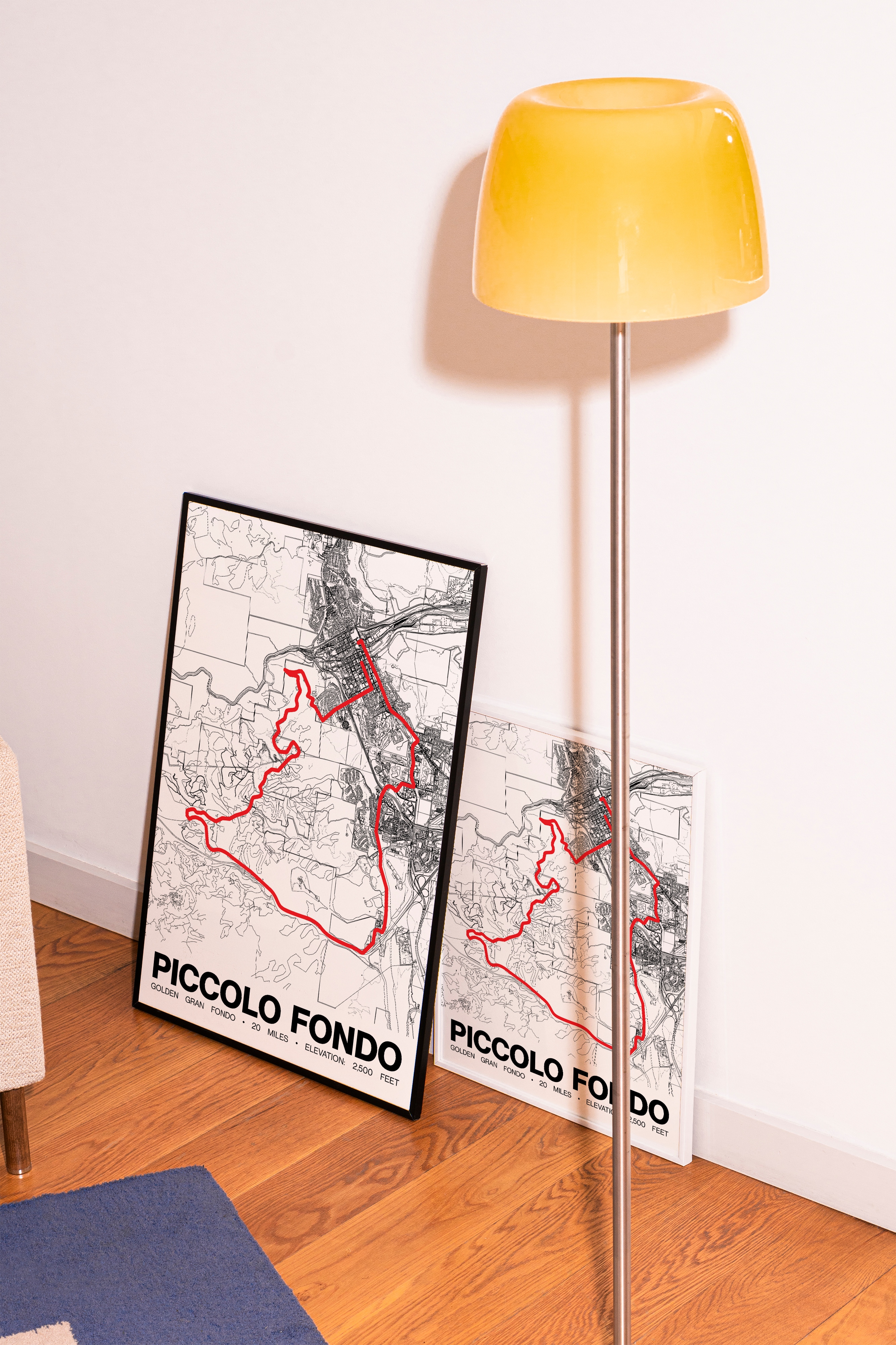 Golden Gran Fondo Piccolo Fondo Poster - Grid Style