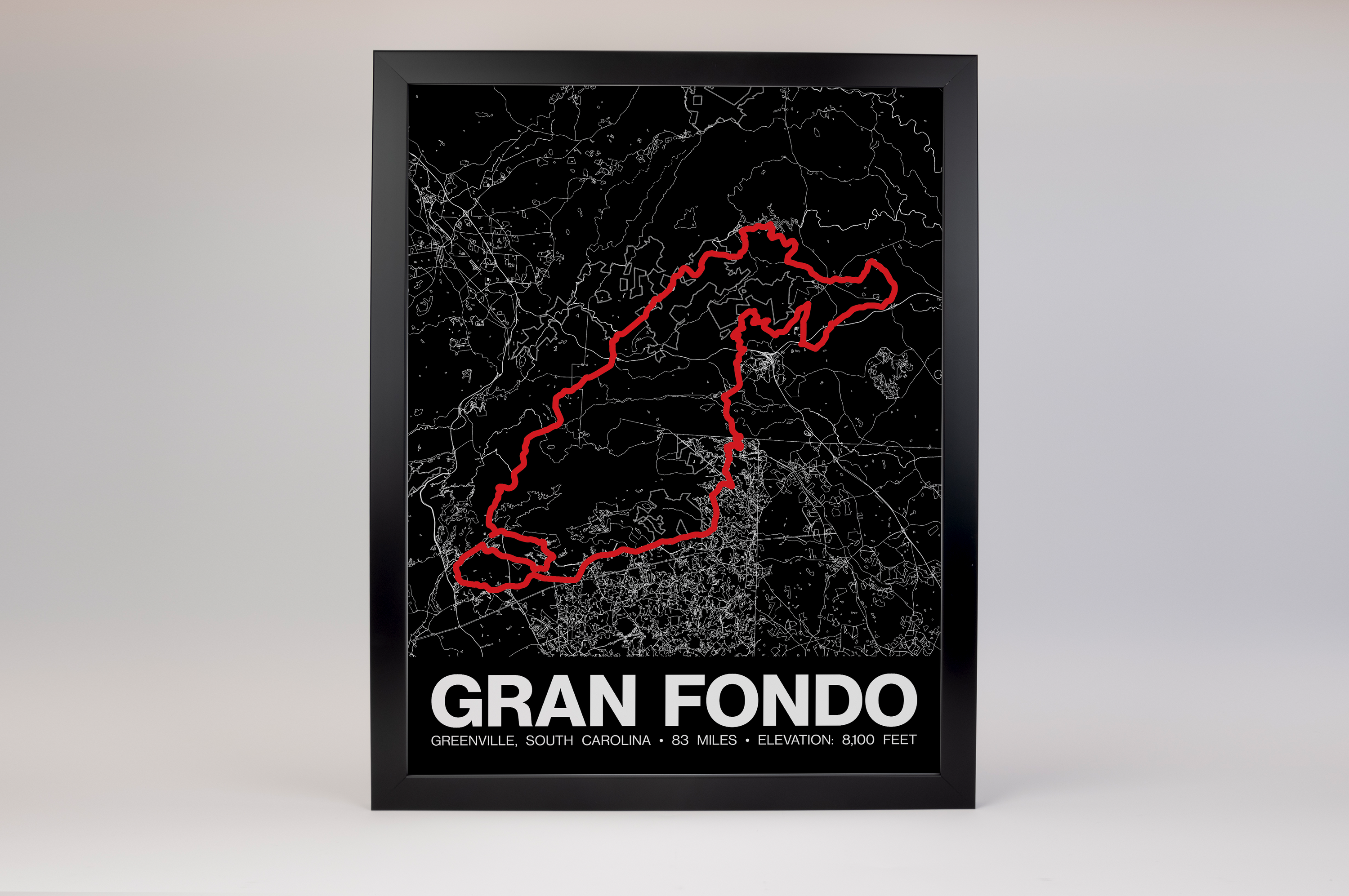 Hincapie Greenville Gran Fondo Poster - Grid Style