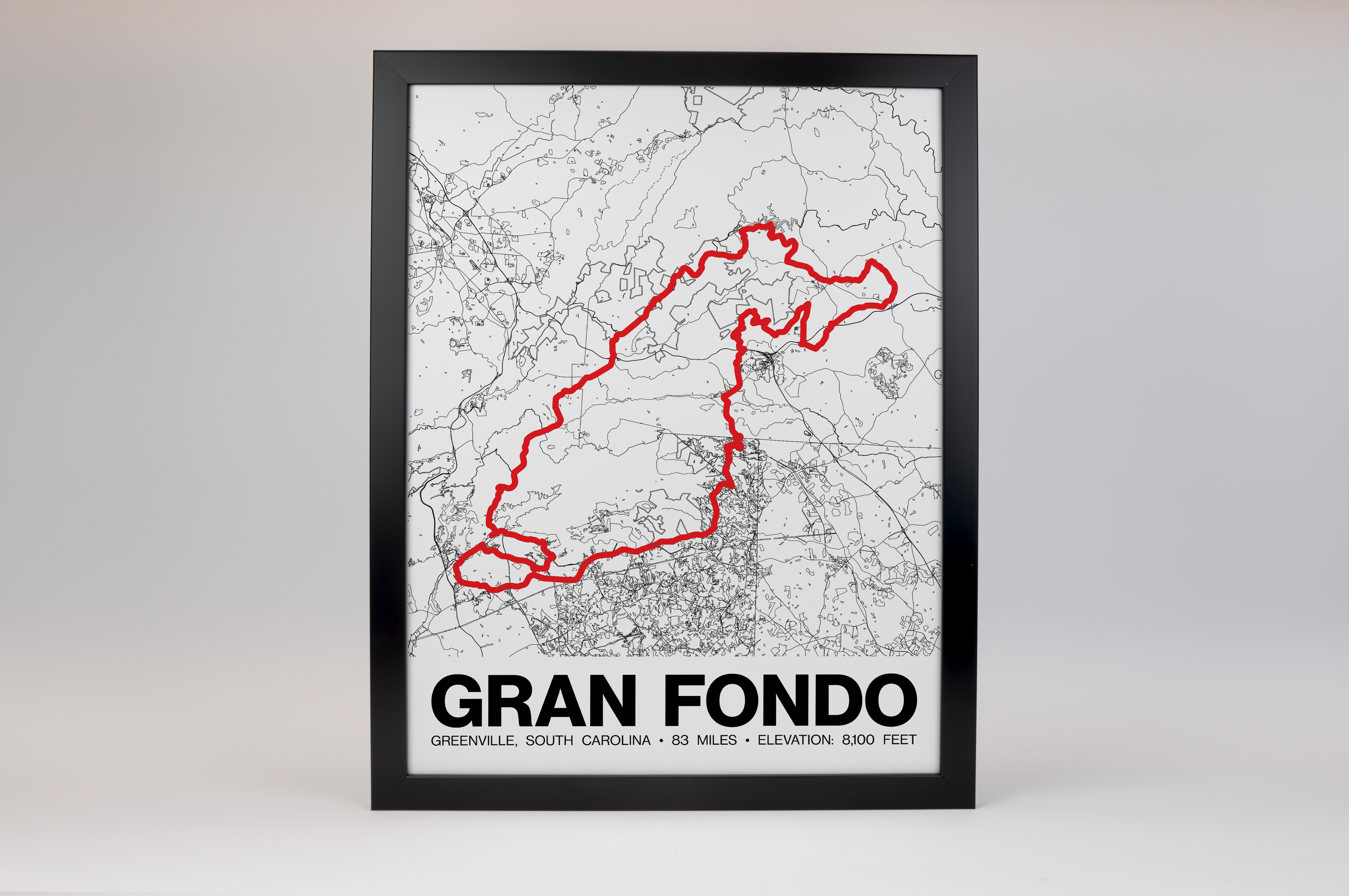 Hincapie Greenville Gran Fondo Poster - Grid Style