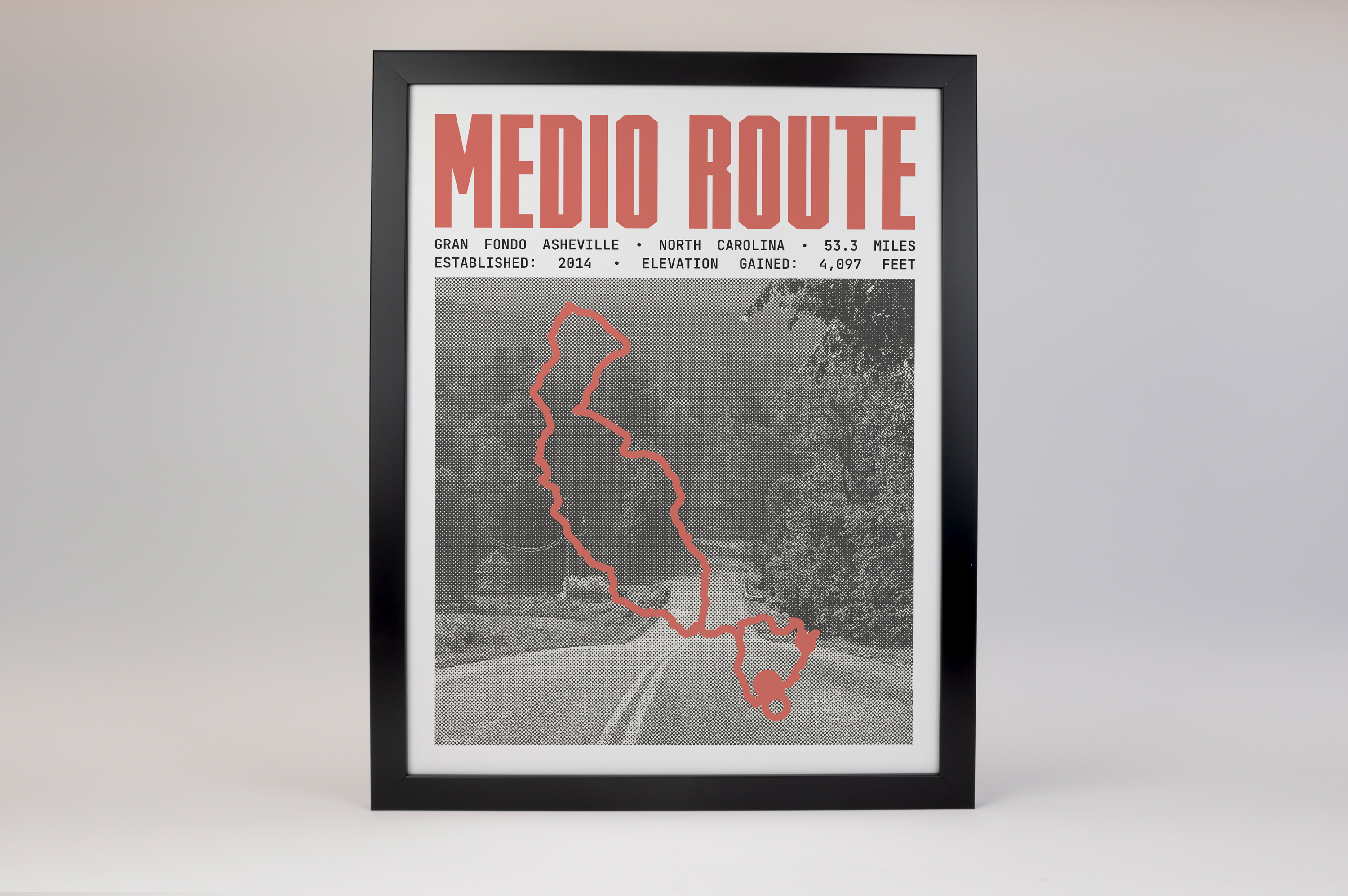 Gran Fondo Asheville - Medio Route Poster