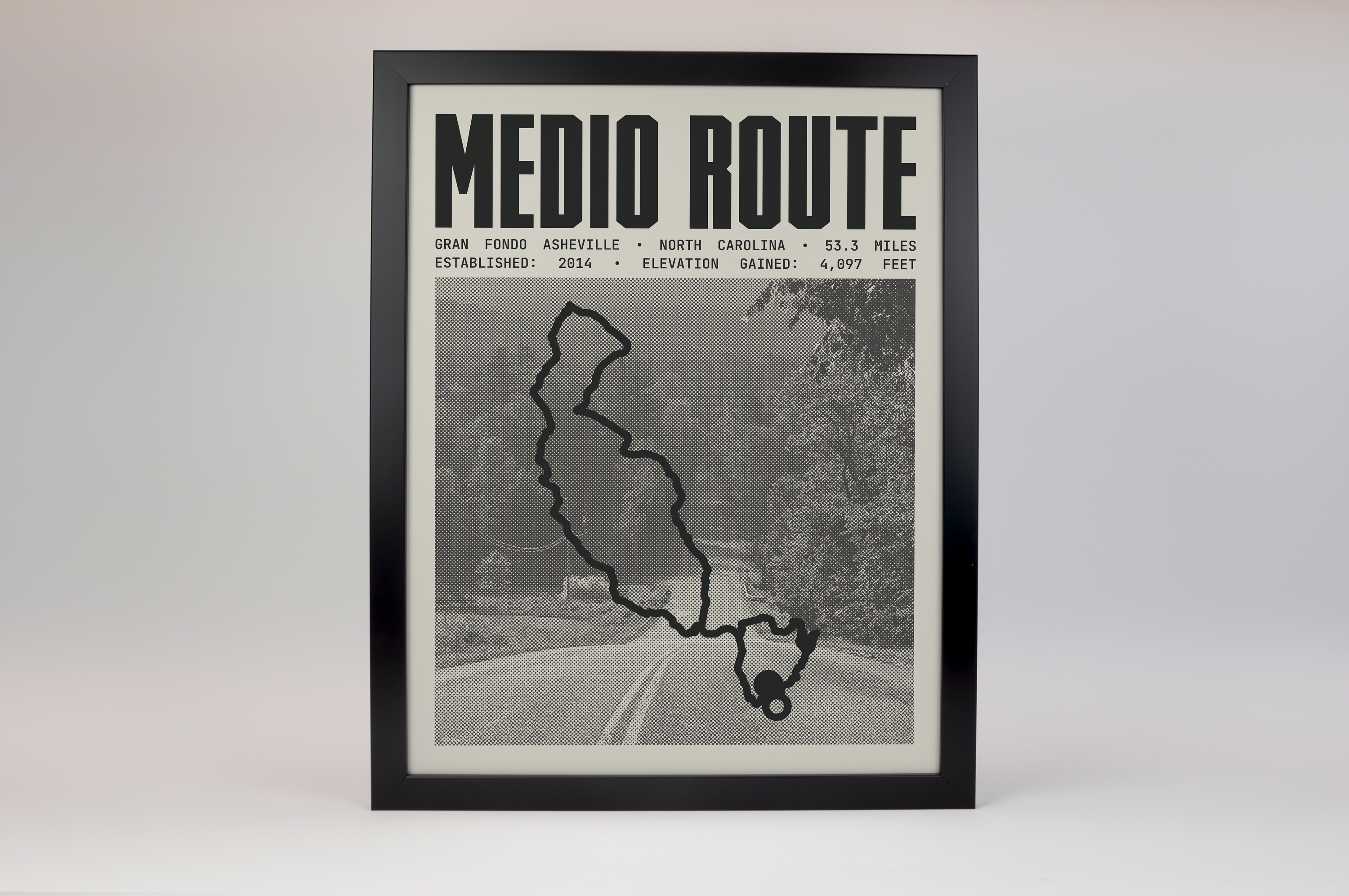 Gran Fondo Asheville - Medio Route Poster