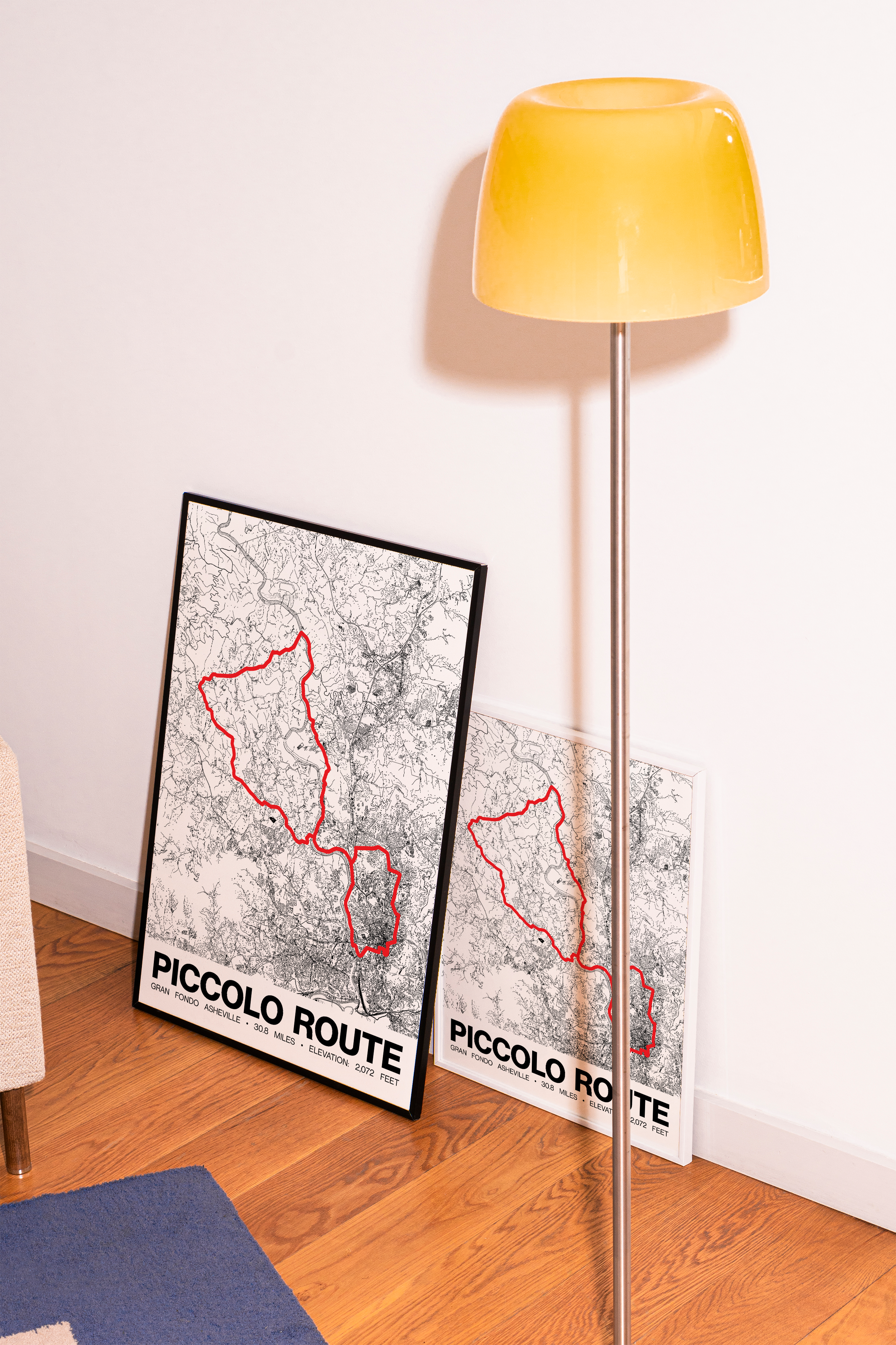Gran Fondo Asheville Piccolo Route Poster - Grid Style