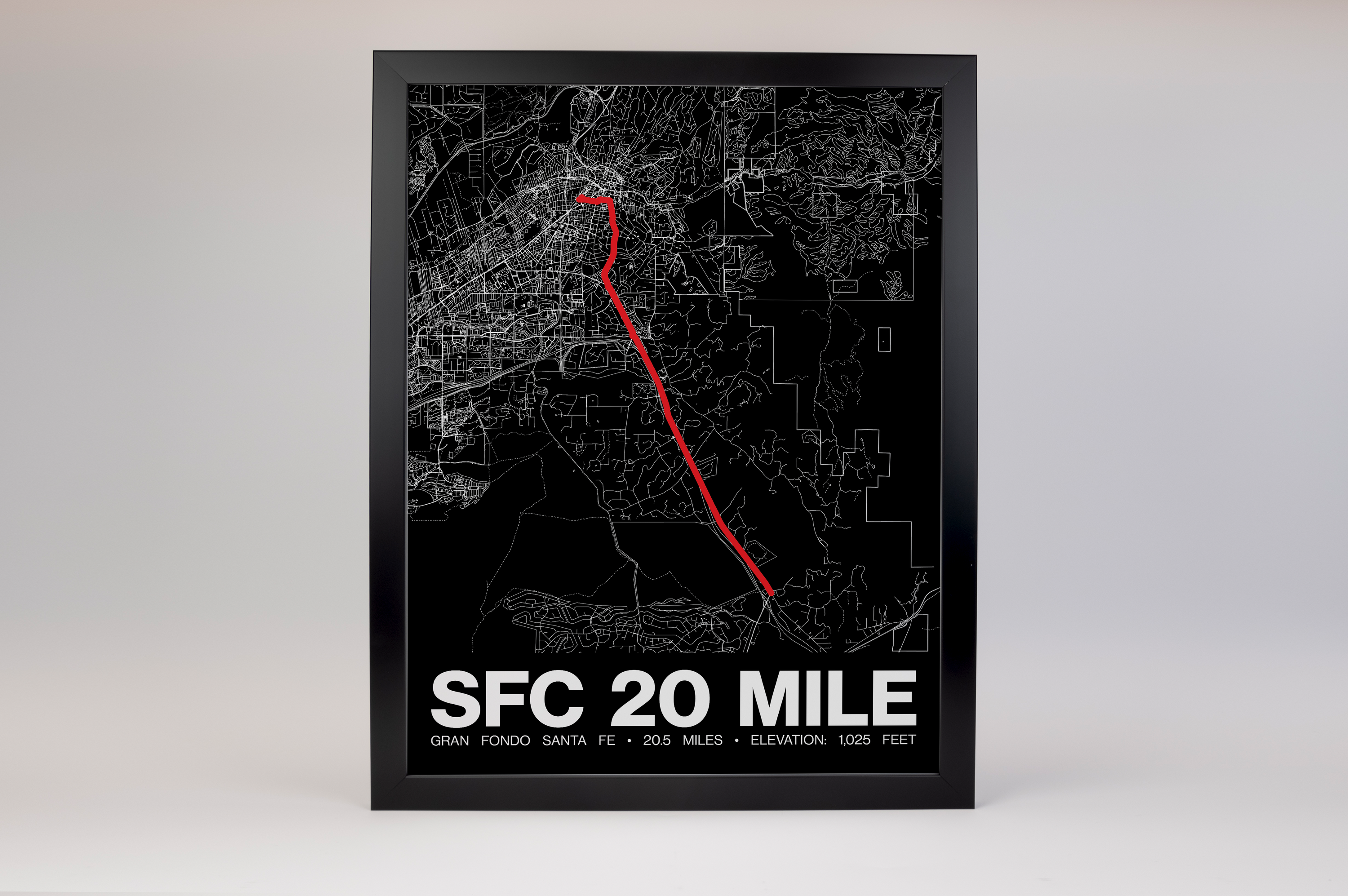 Gran Fondo Santa Fe 20 Mile Poster - Grid Style