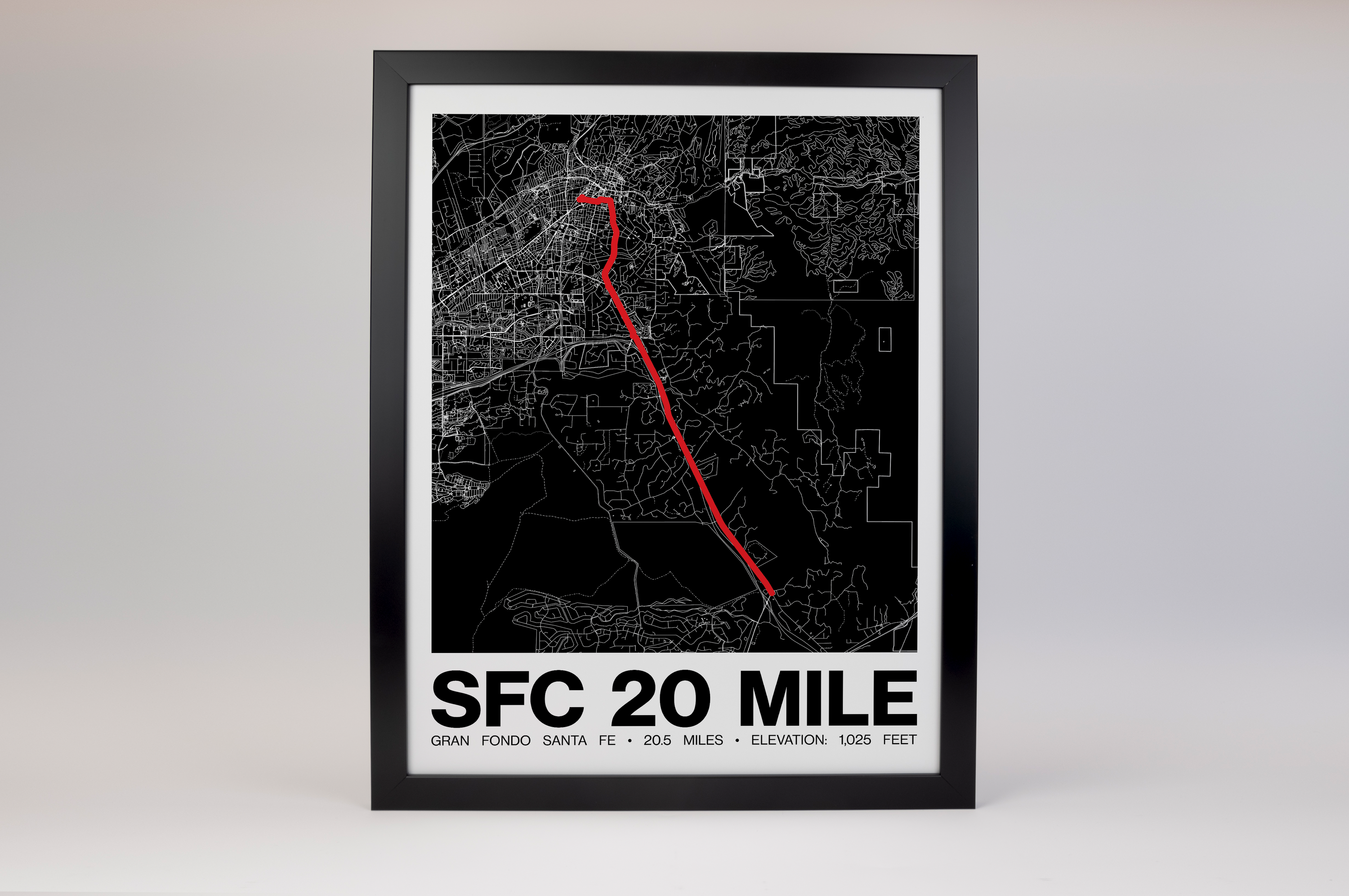 Gran Fondo Santa Fe 20 Mile Poster - Grid Style
