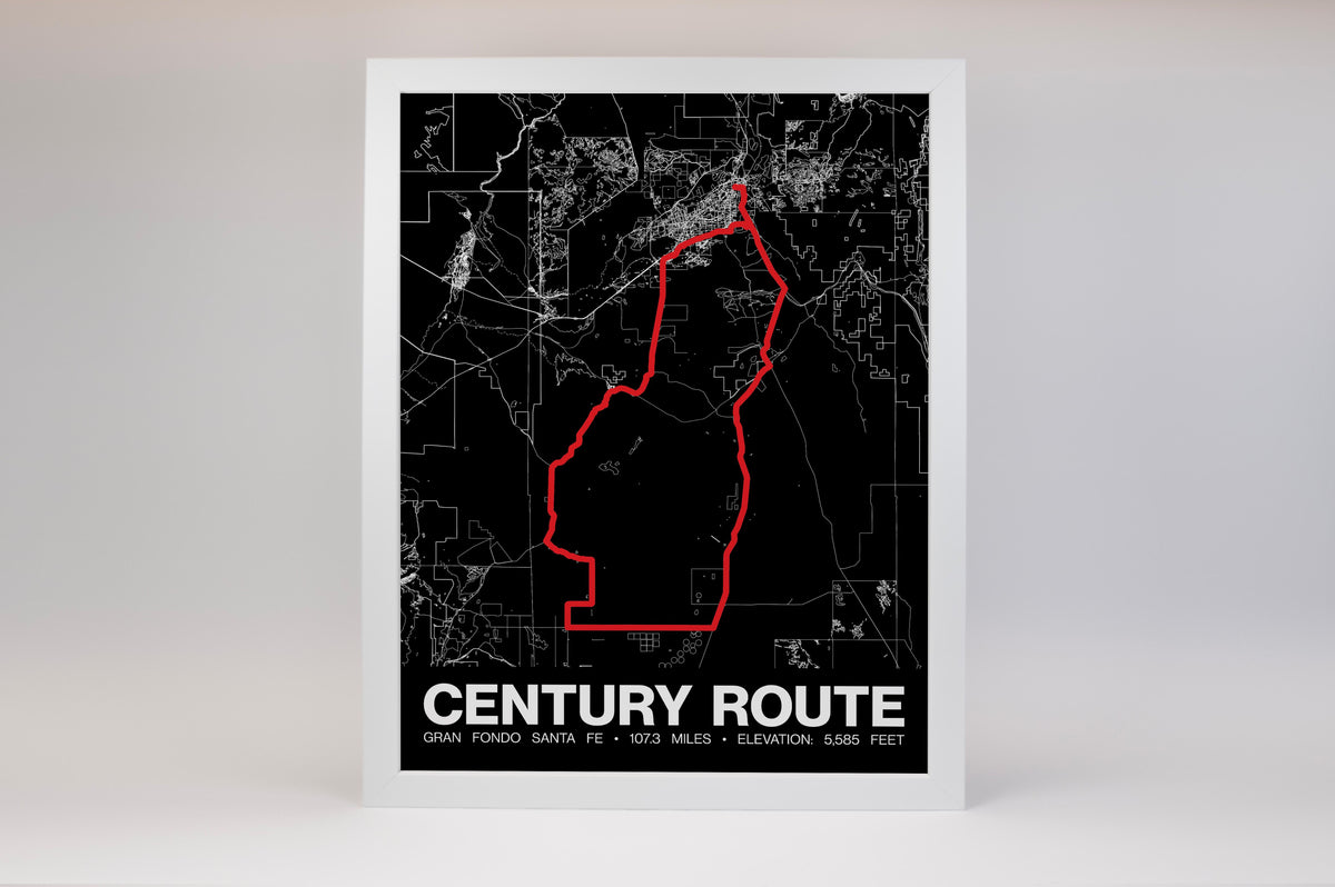 Gran Fondo Santa Fe Century Route Poster - Grid Style