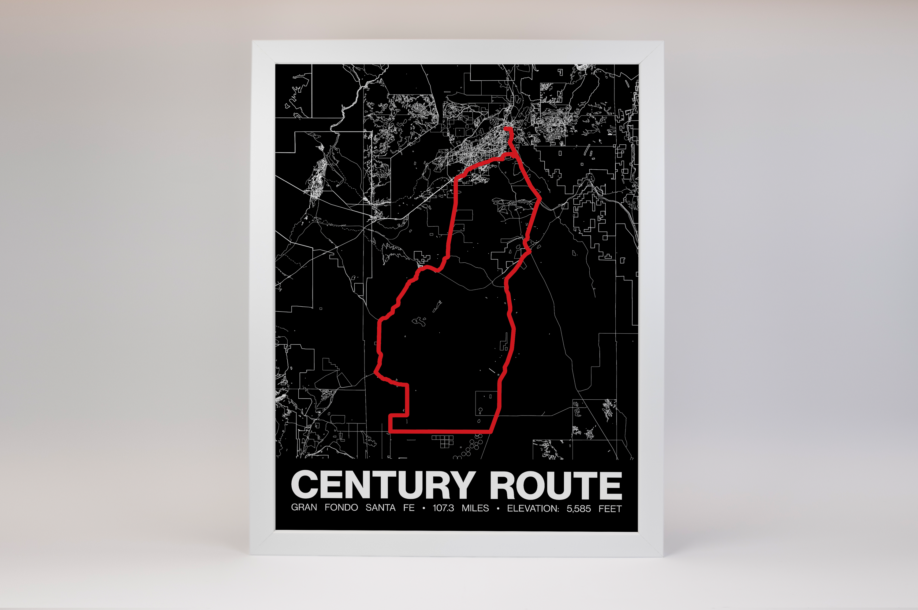 Gran Fondo Santa Fe Century Route Poster - Grid Style