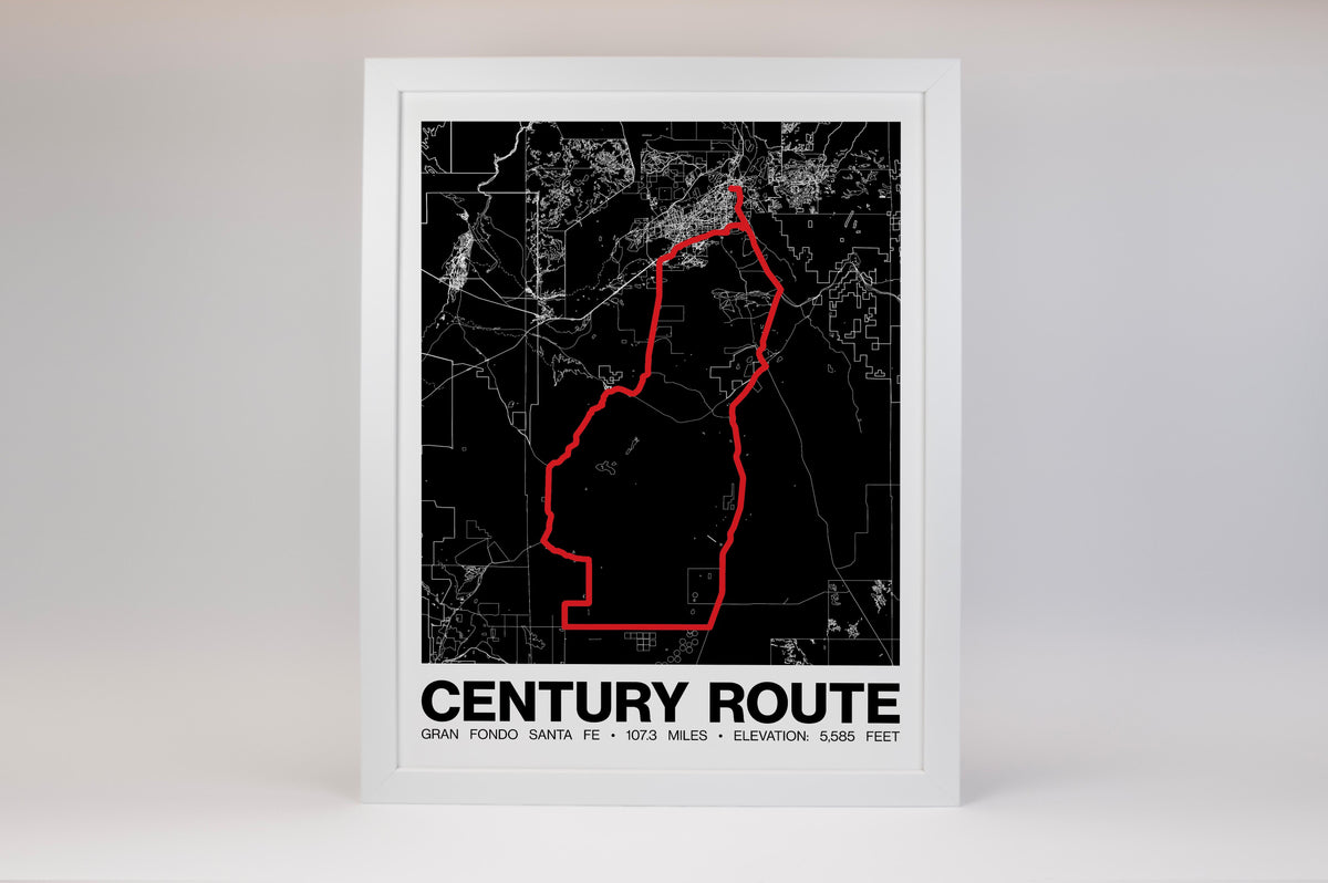Gran Fondo Santa Fe Century Route Poster - Grid Style