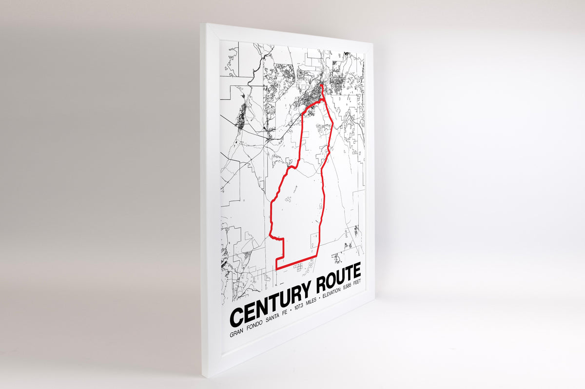 Gran Fondo Santa Fe Century Route Poster - Grid Style