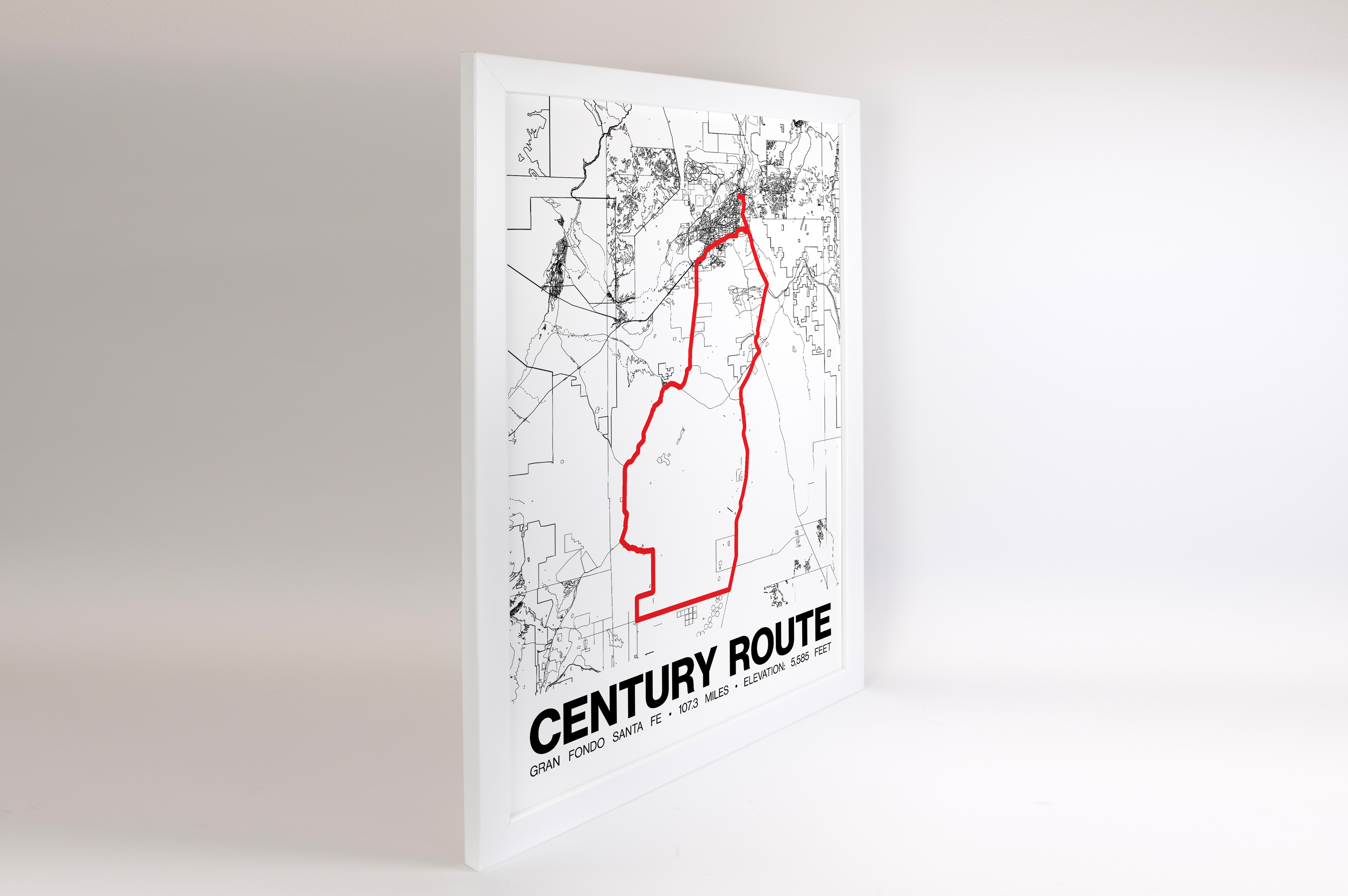Gran Fondo Santa Fe Century Route Poster - Grid Style