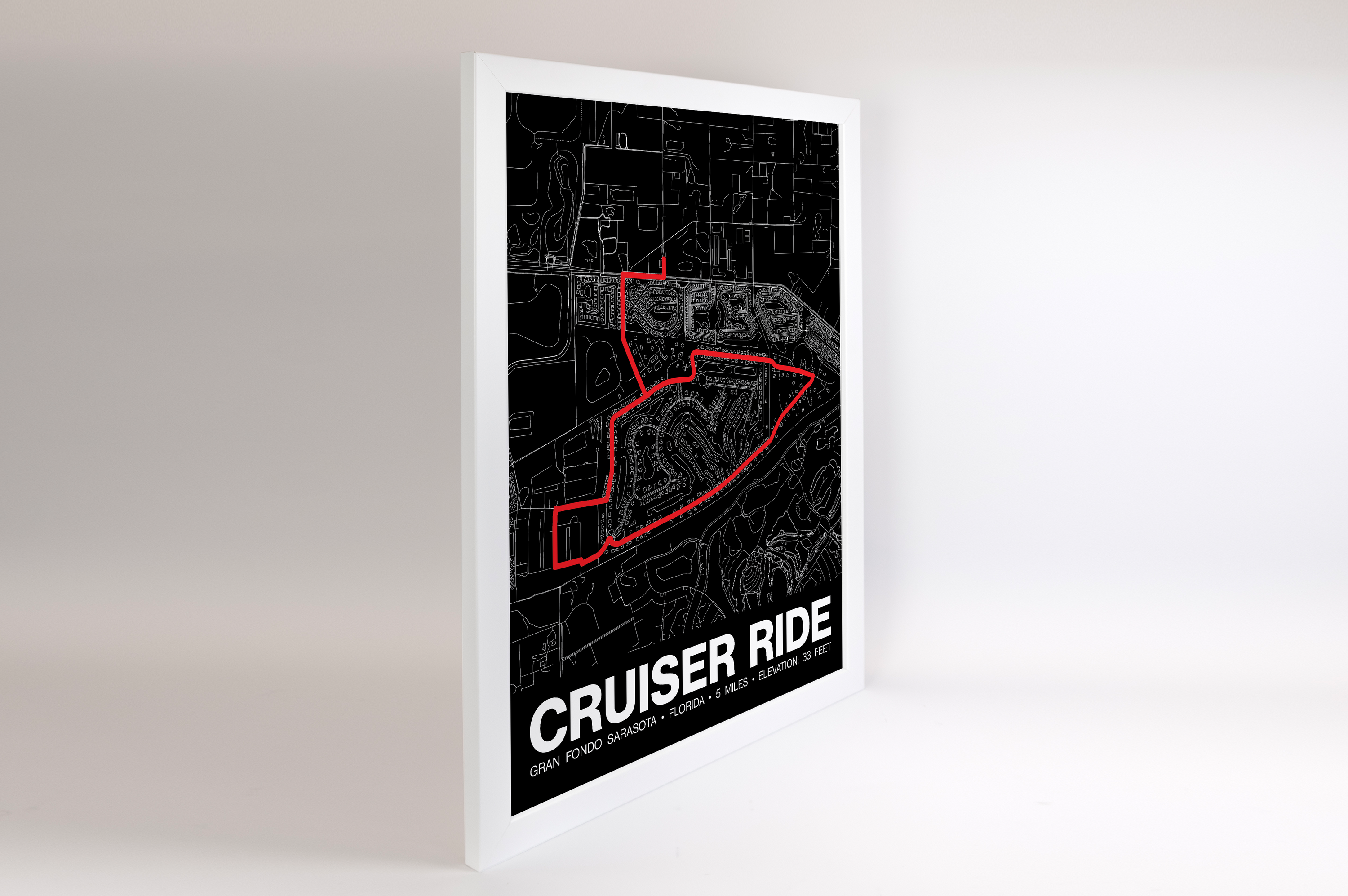 Gran Fondo Sarasota Cruiser Ride Route - Grid Style