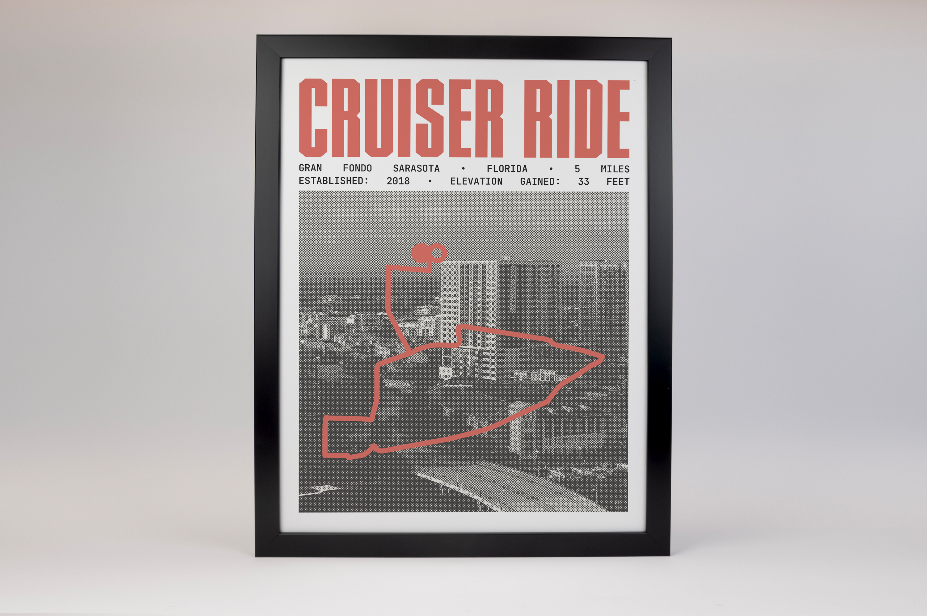 Gran Fondo Sarasota - Cruiser Ride Route Poster