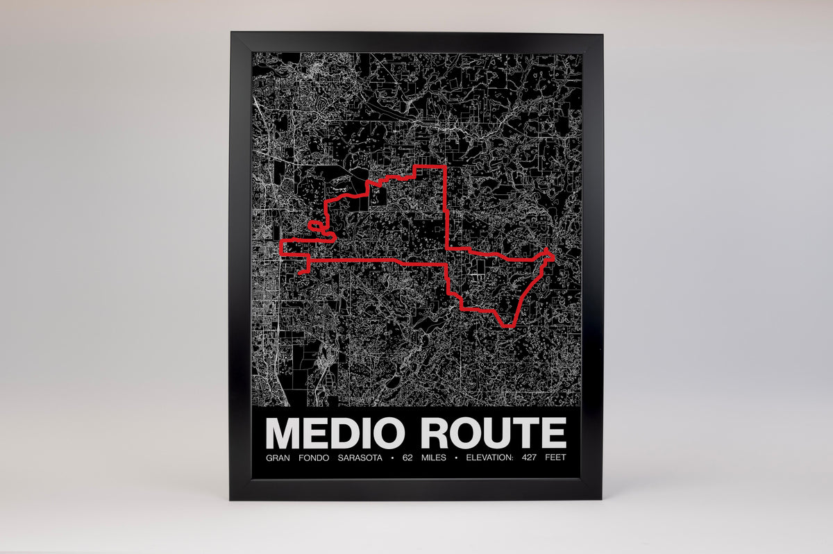 Gran Fondo Sarasota Medio Route - Grid Style