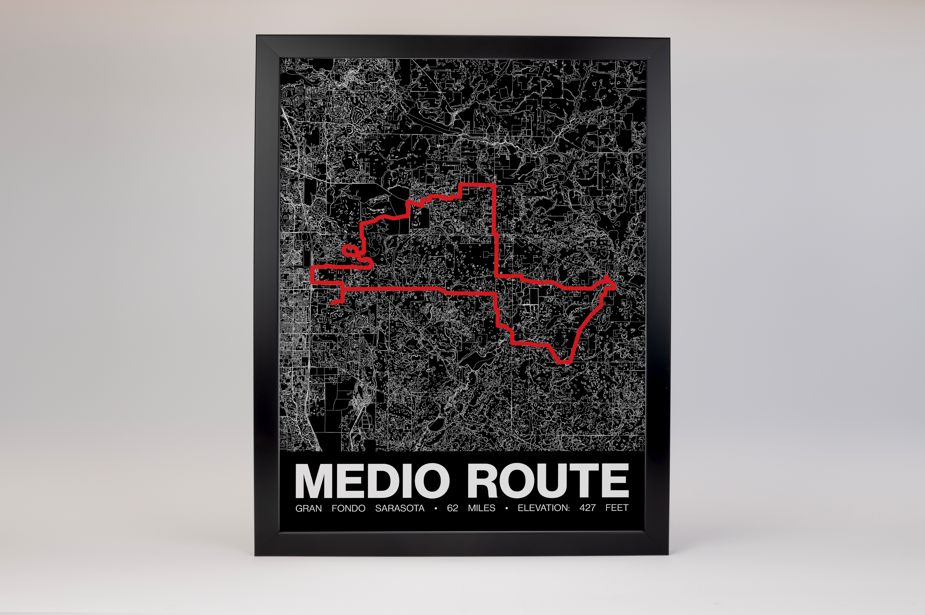 Gran Fondo Sarasota Medio Route - Grid Style