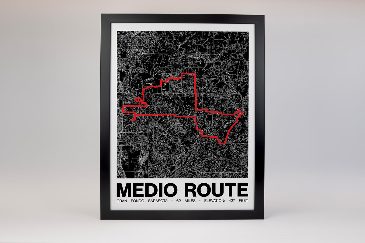 Gran Fondo Sarasota Medio Route - Grid Style