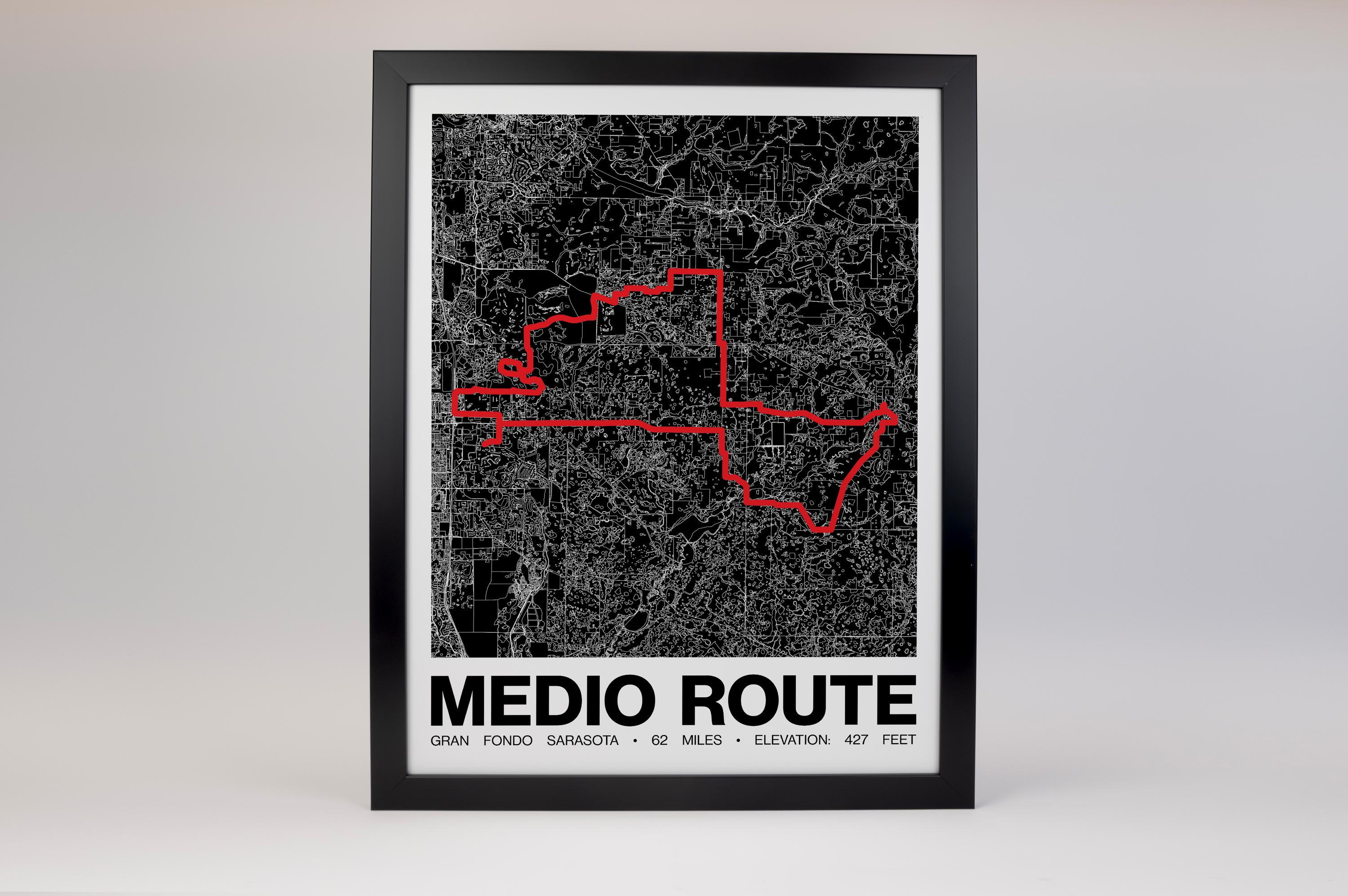 Gran Fondo Sarasota Medio Route - Grid Style