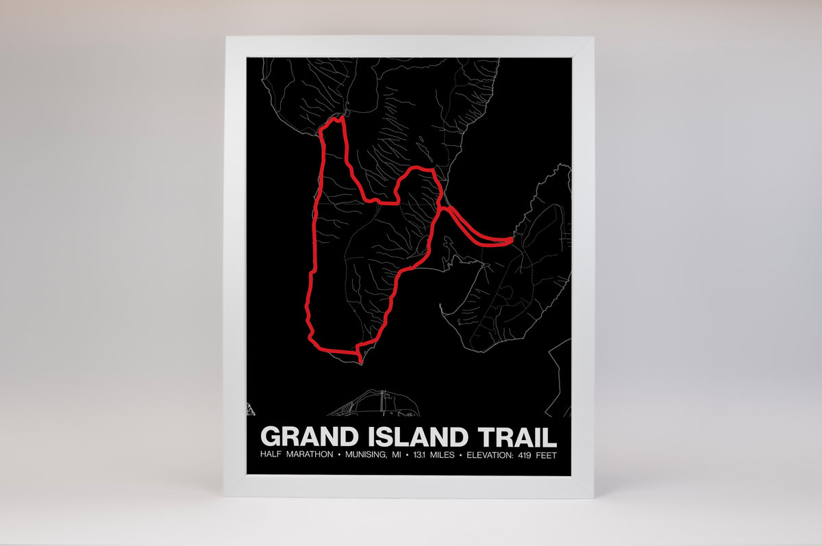 Grand Island Trail Half Marathon Poster - Grid Style