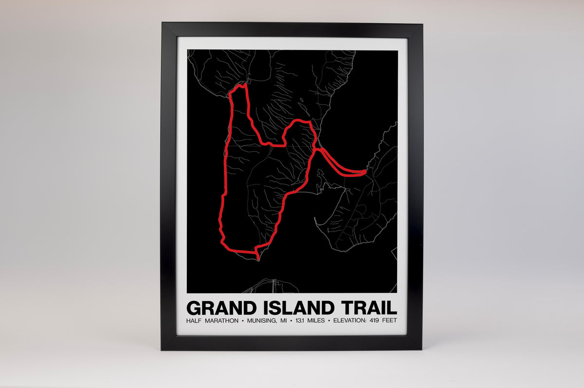 Grand Island Trail Half Marathon Poster - Grid Style