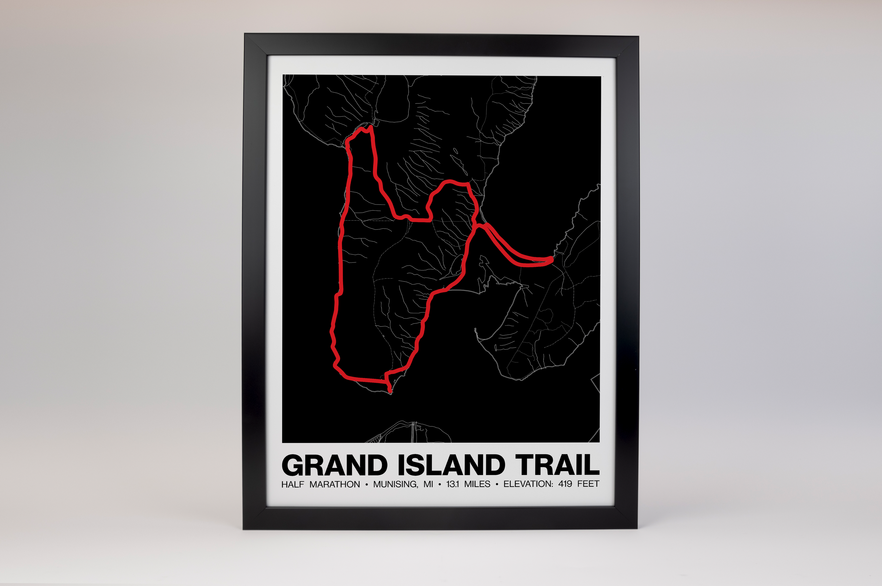 Grand Island Trail Half Marathon Poster - Grid Style