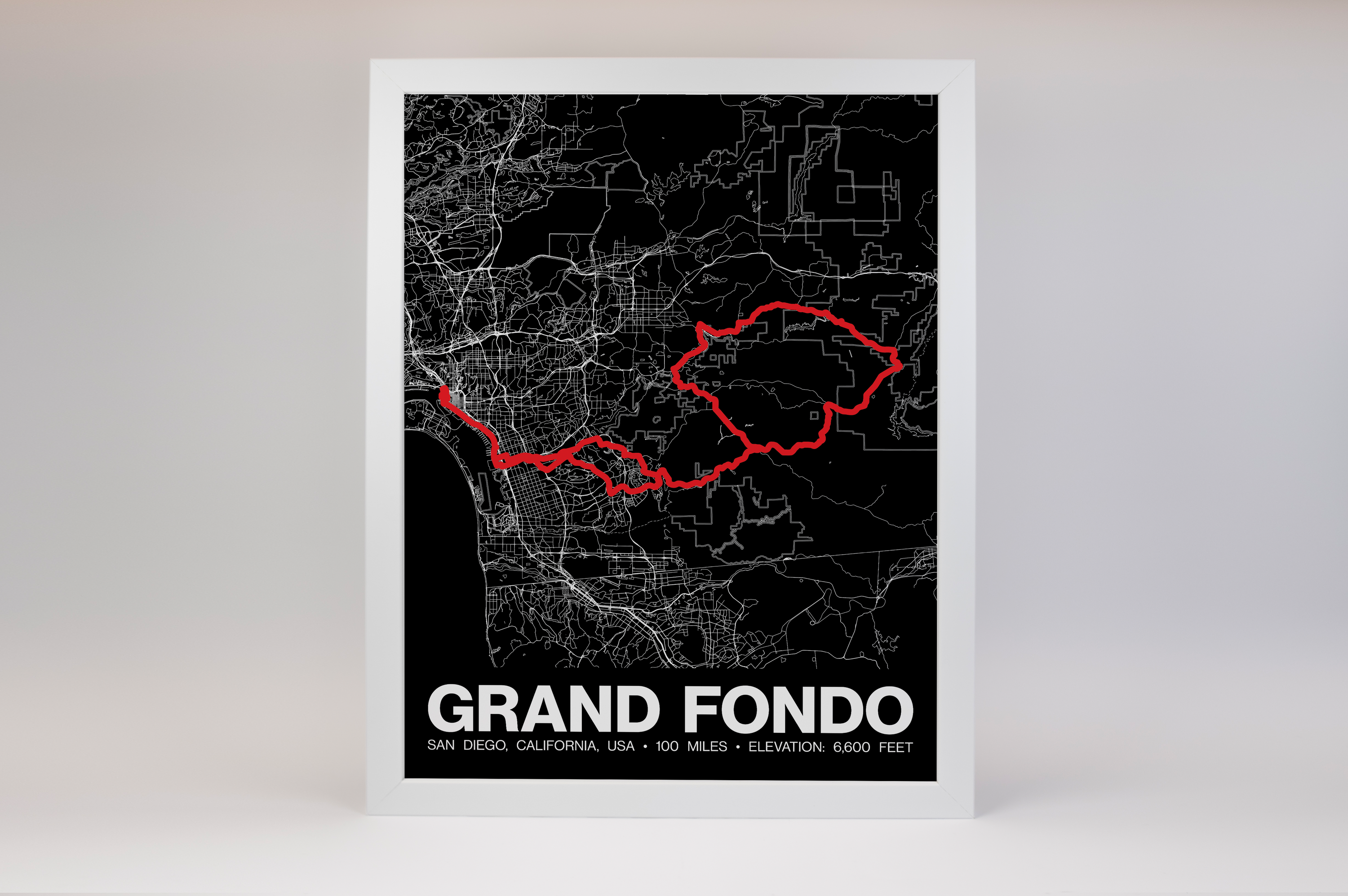 Gran Fondo San Diego Poster - Grid Style