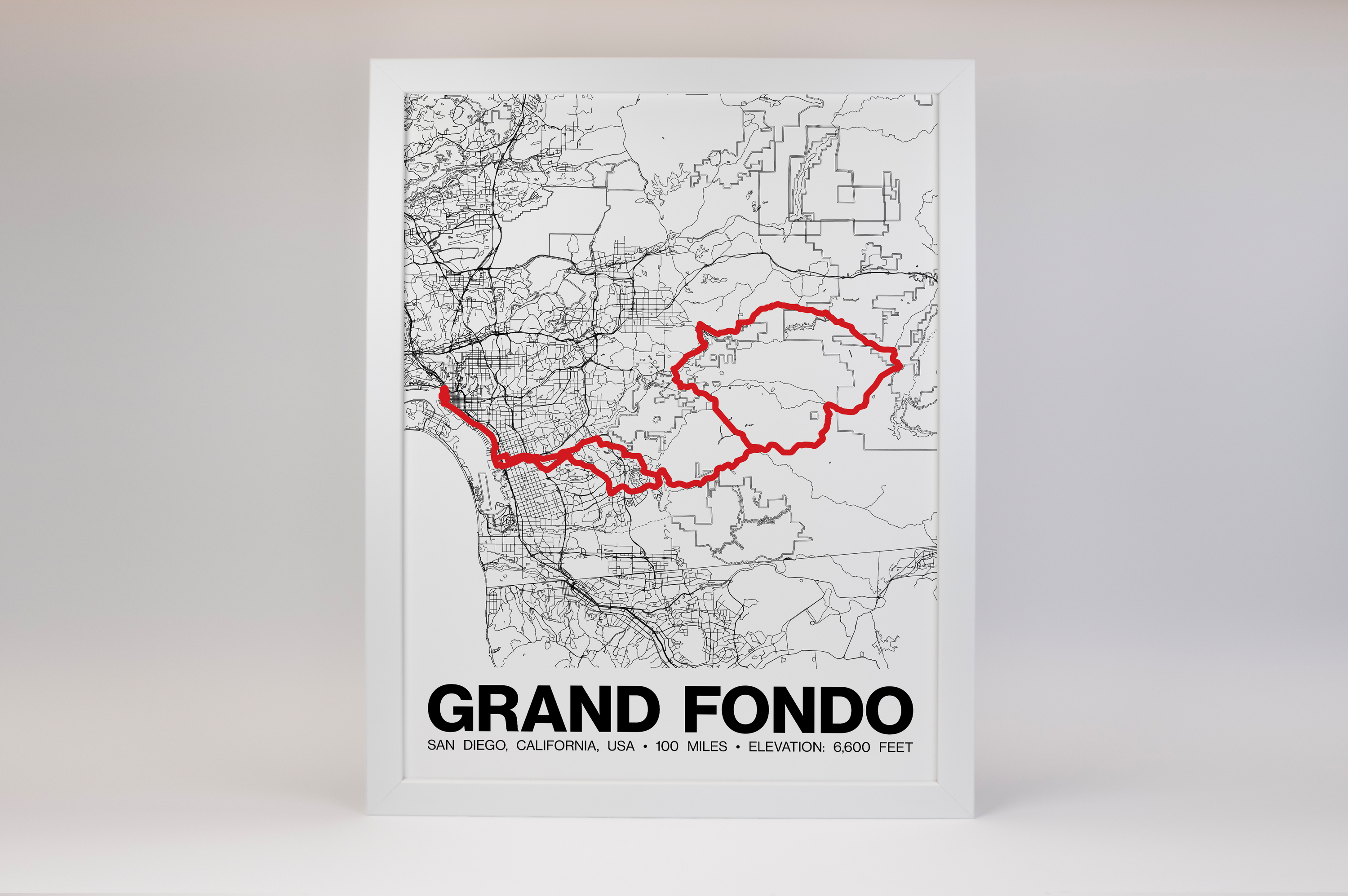 Gran Fondo San Diego Poster - Grid Style