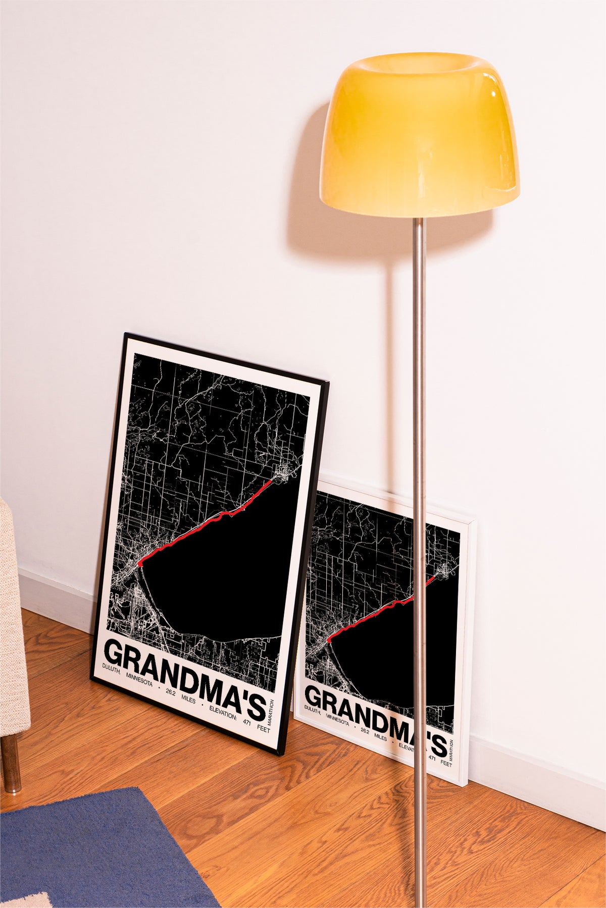 Grandma's Marathon Poster Print | Modern Grid Style – Map Medal