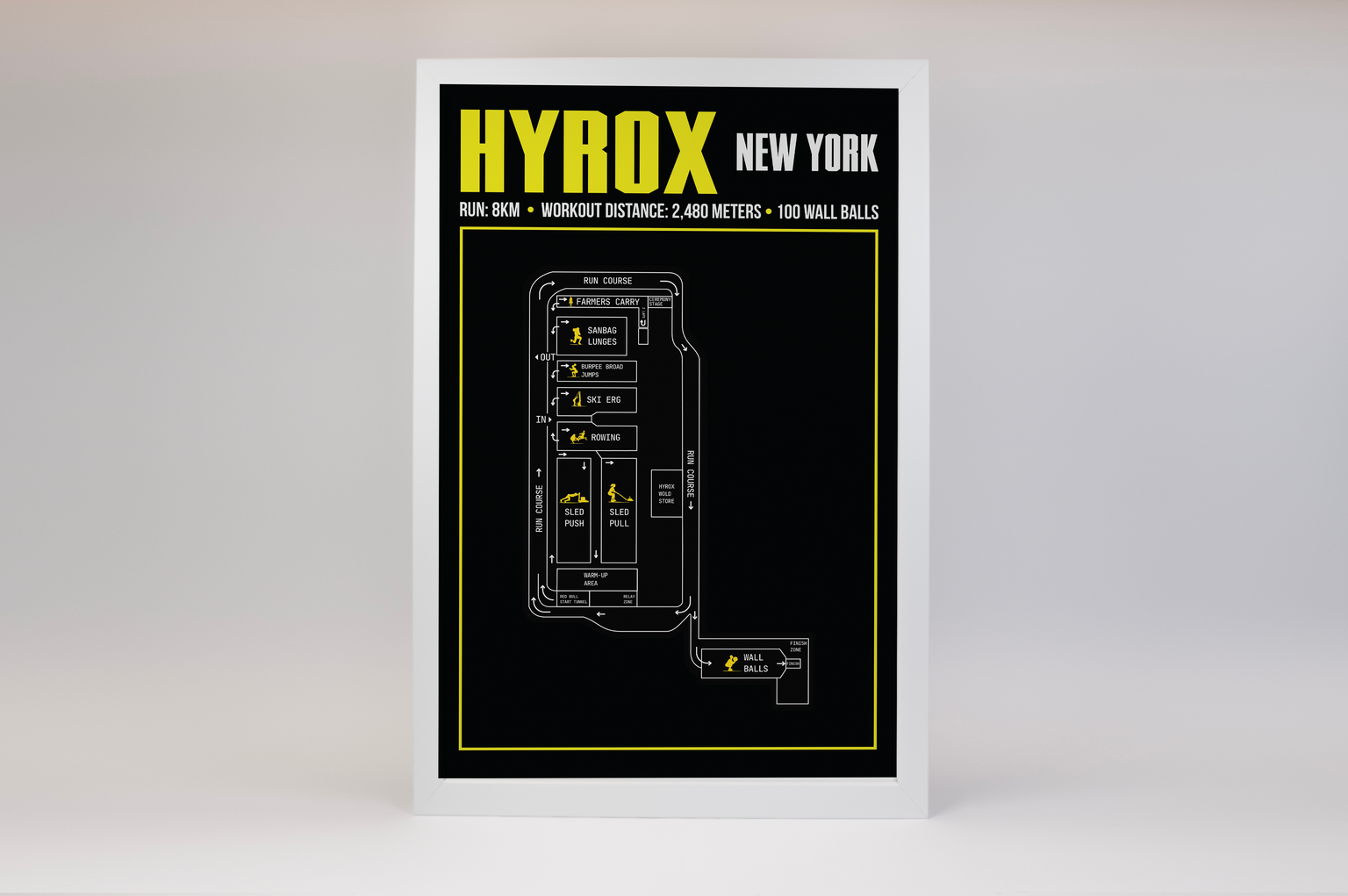 Hyrox New York Poster A Tribute To Strength And Endurance Map Medal hyrox-new-york-poster-a-tribute-to-strength-and-endurance-map-medal