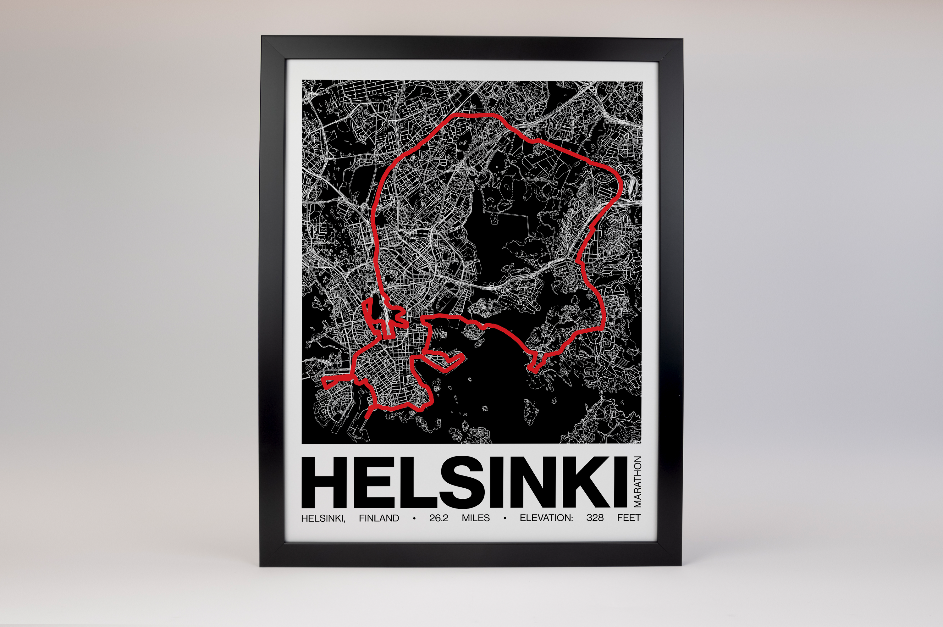 Helsinki Marathon Poster - Grid Style
