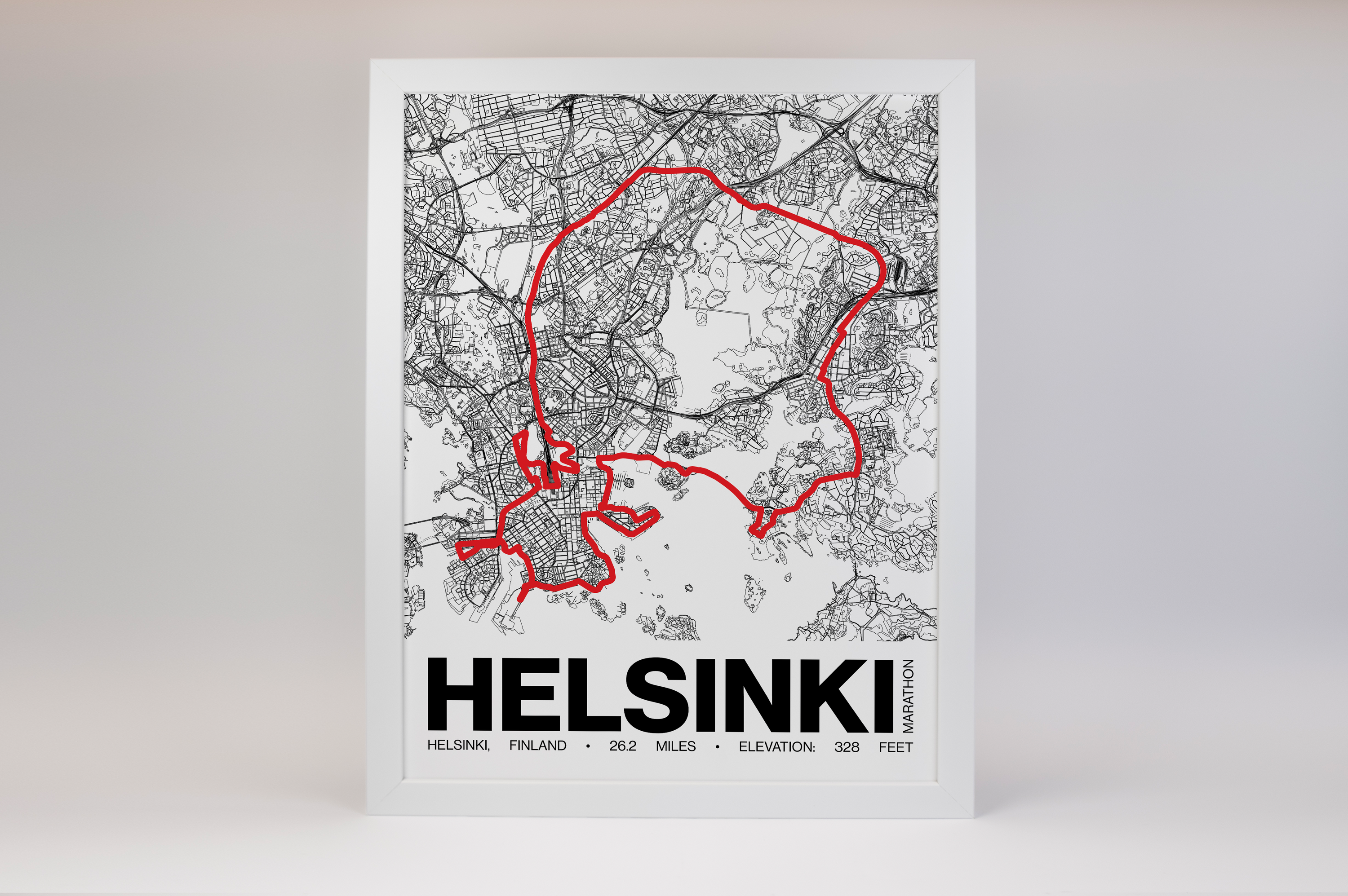 Helsinki Marathon Poster - Grid Style