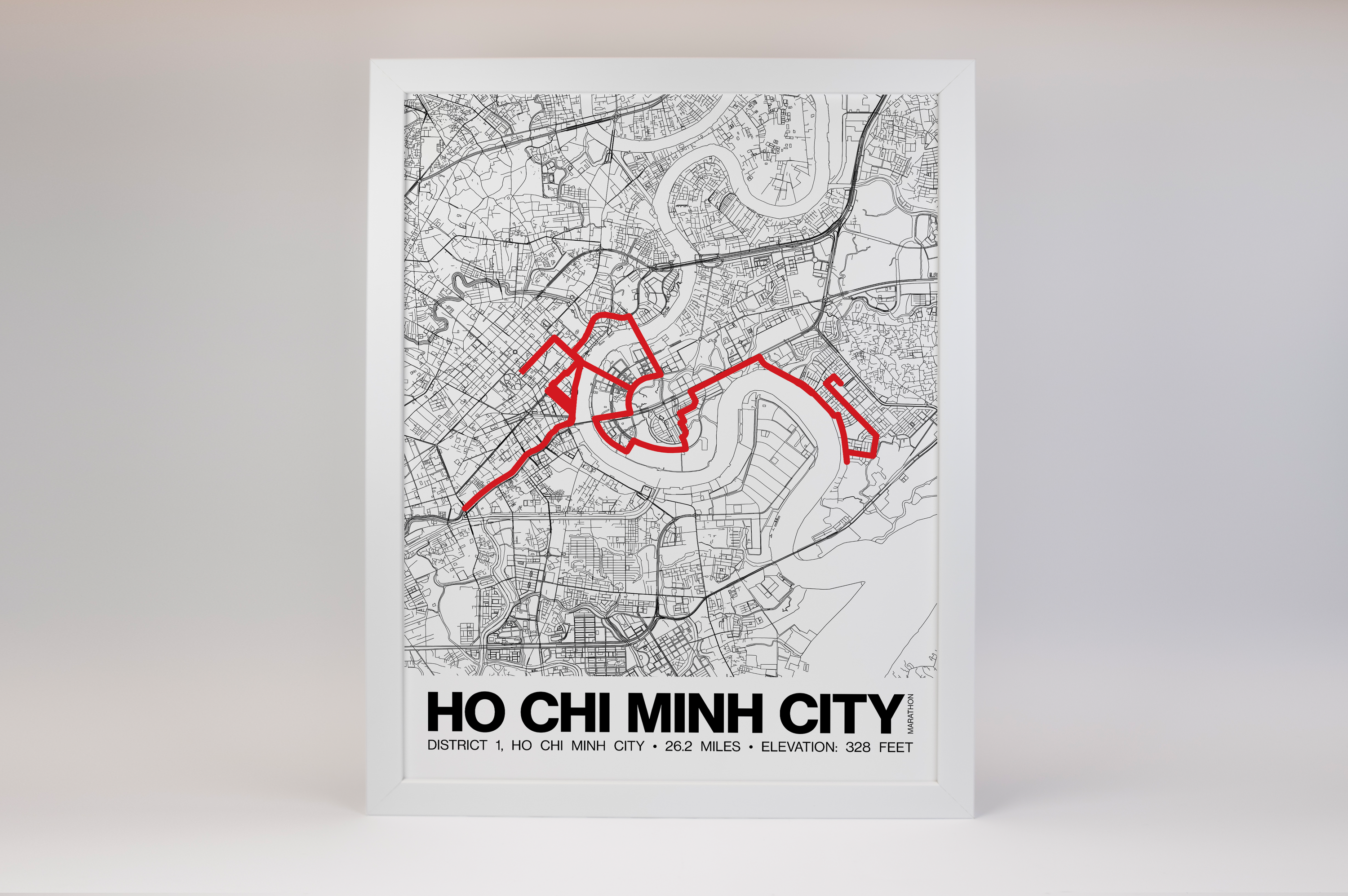 Ho Chi Minh City Marathon Poster - Grid Style