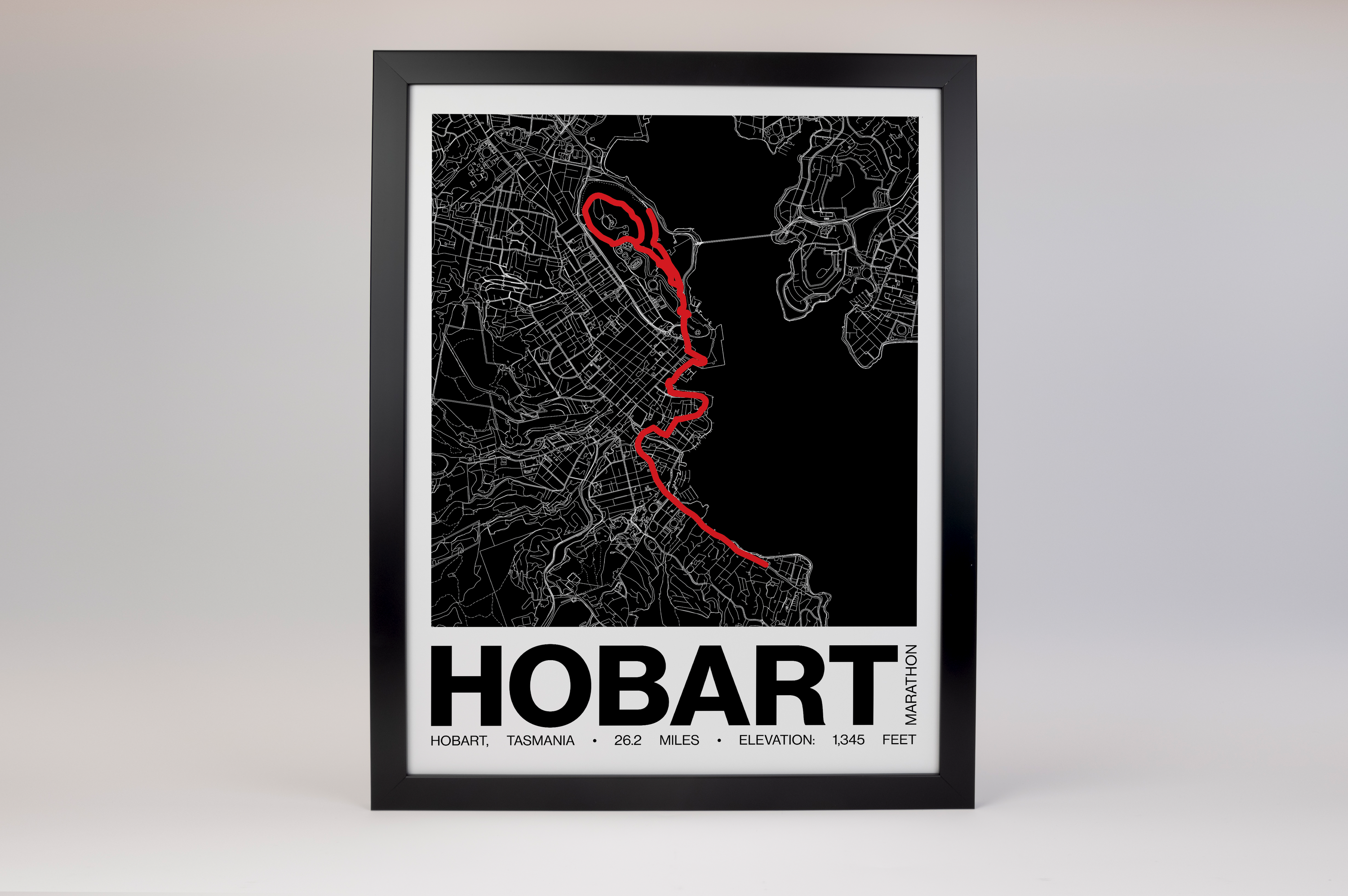 Hobart Marathon Poster - Grid Style