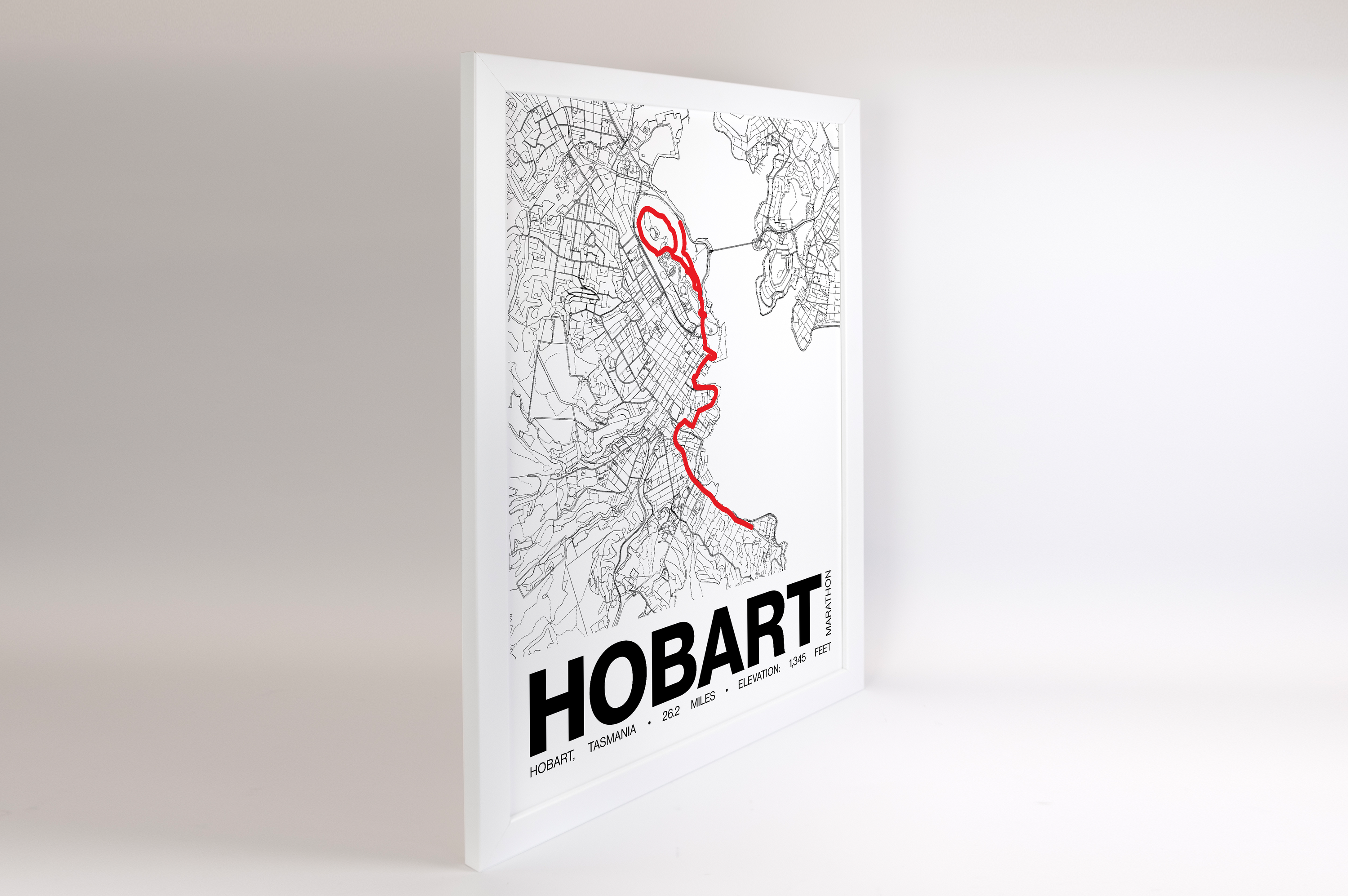 Hobart Marathon Poster - Grid Style