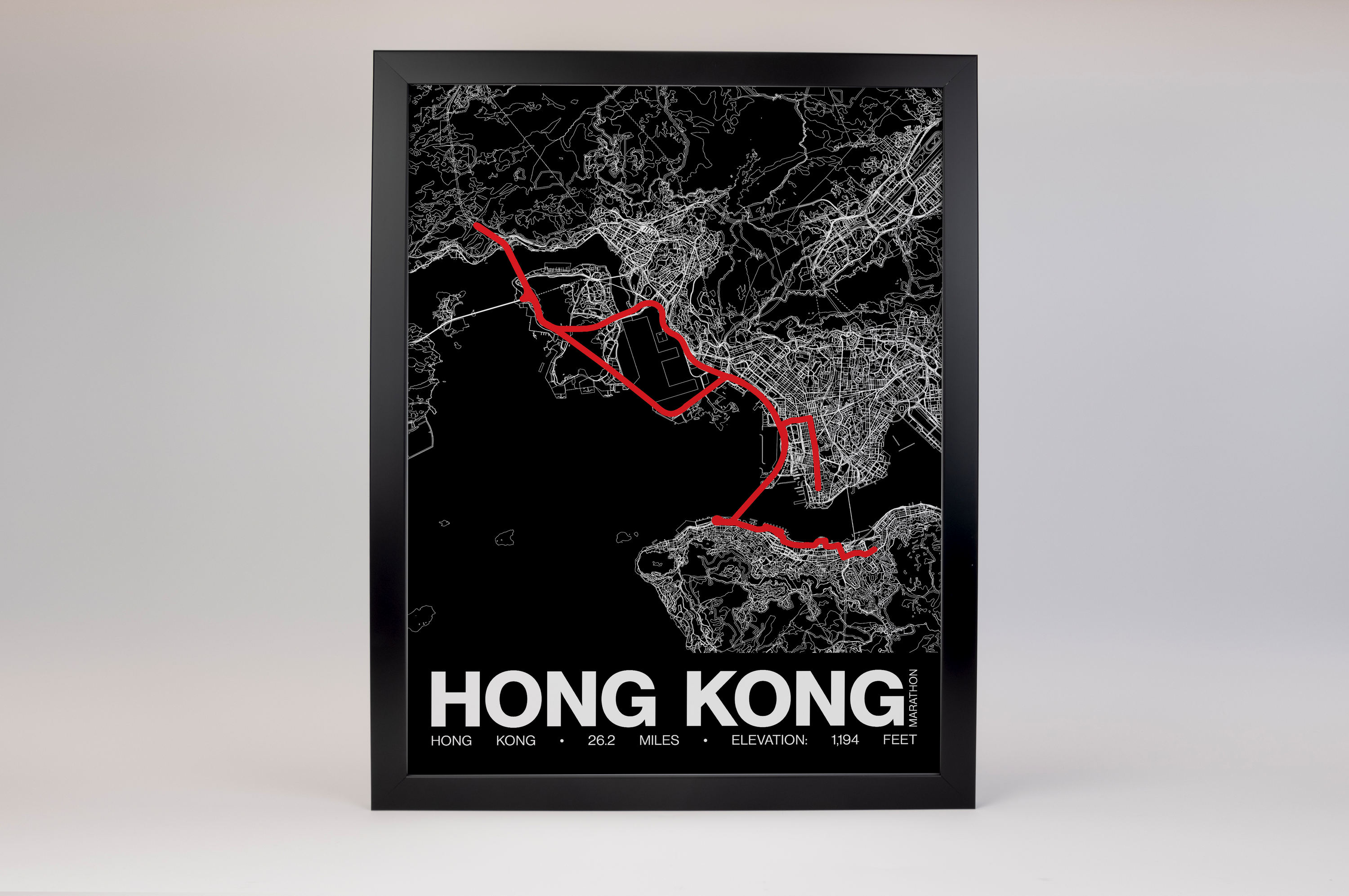 Hong Kong Marathon Poster - Grid Style