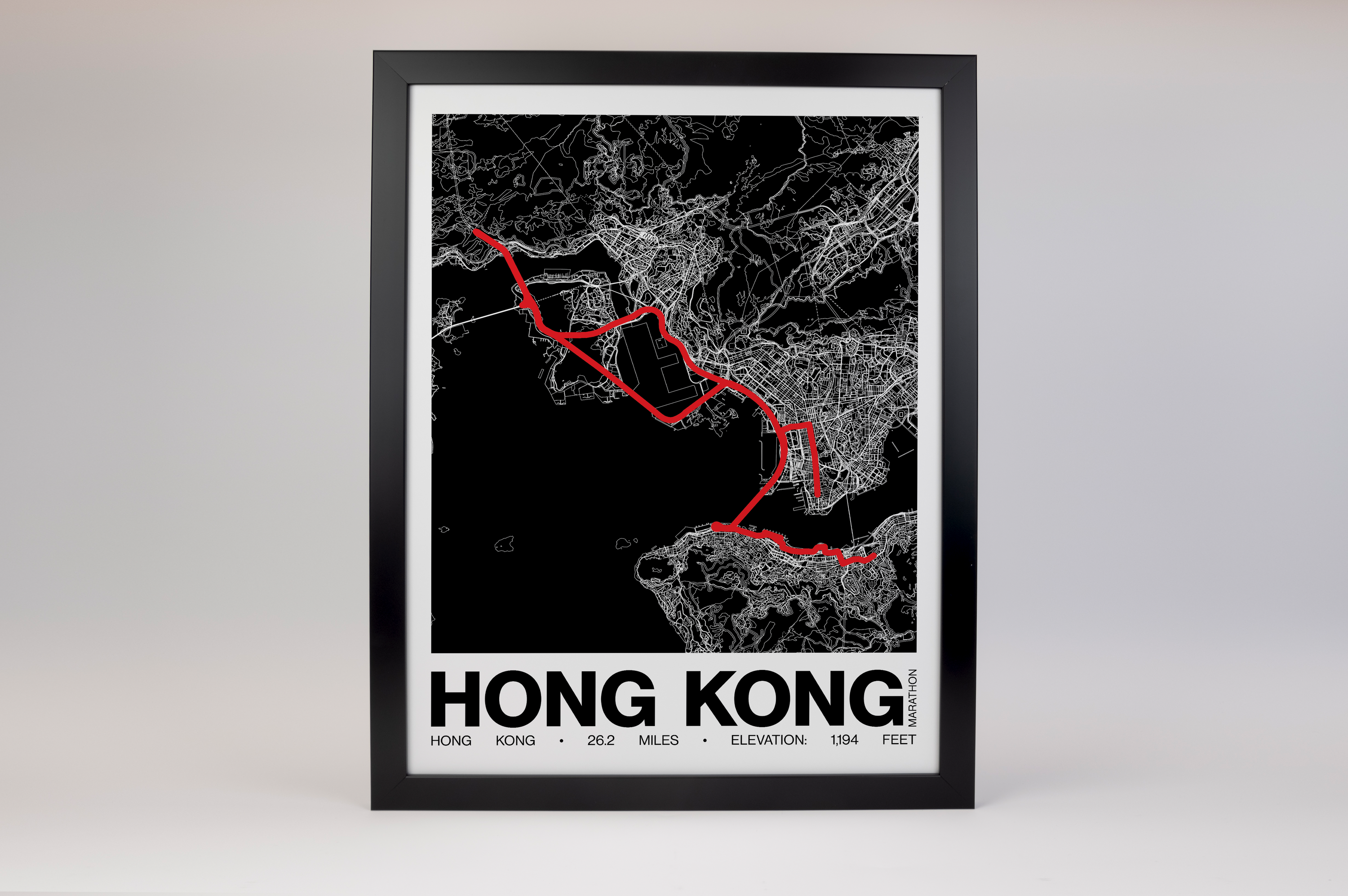 Hong Kong Marathon Poster - Grid Style