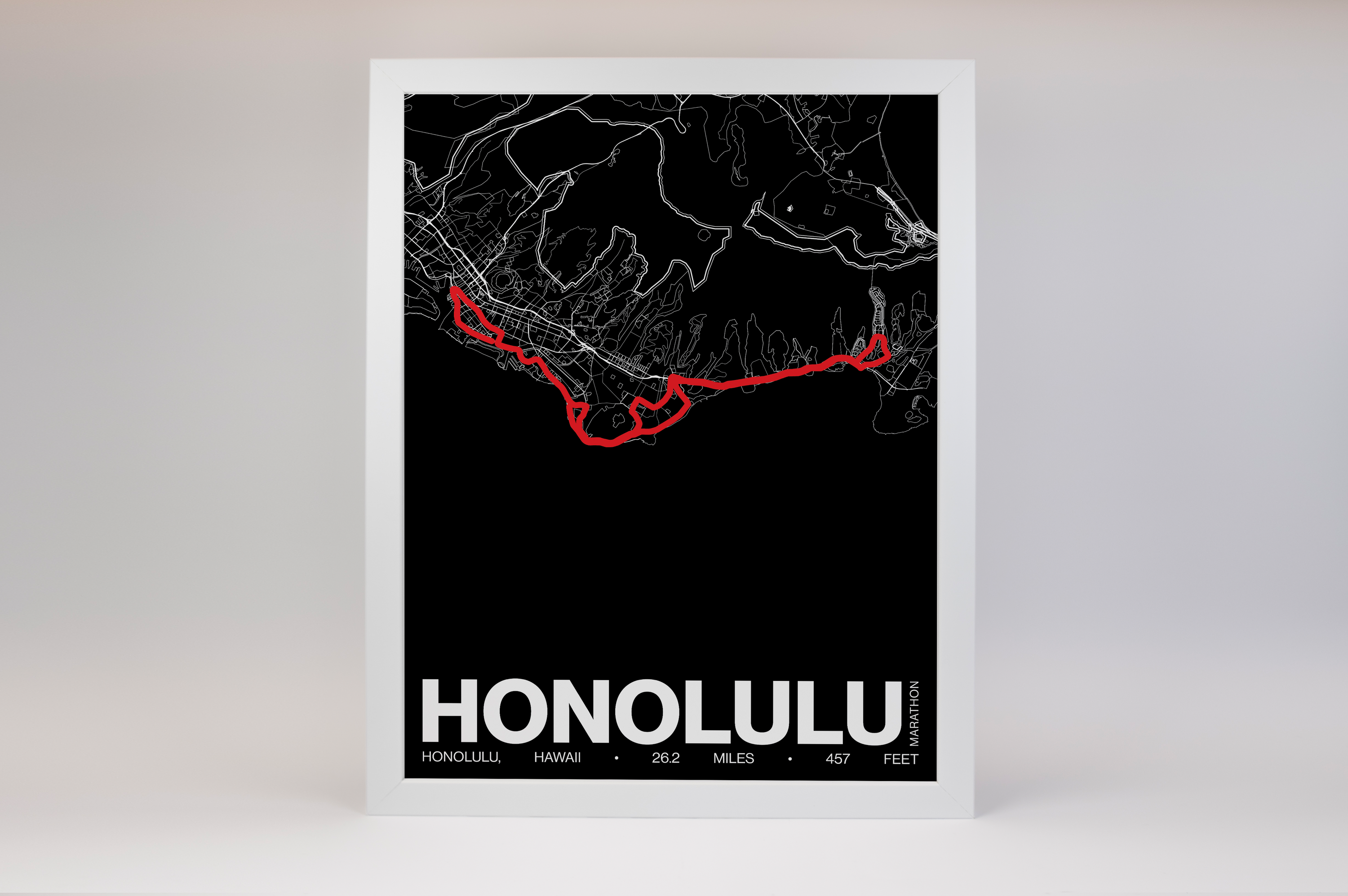 Honolulu Marathon Poster - Grid Style