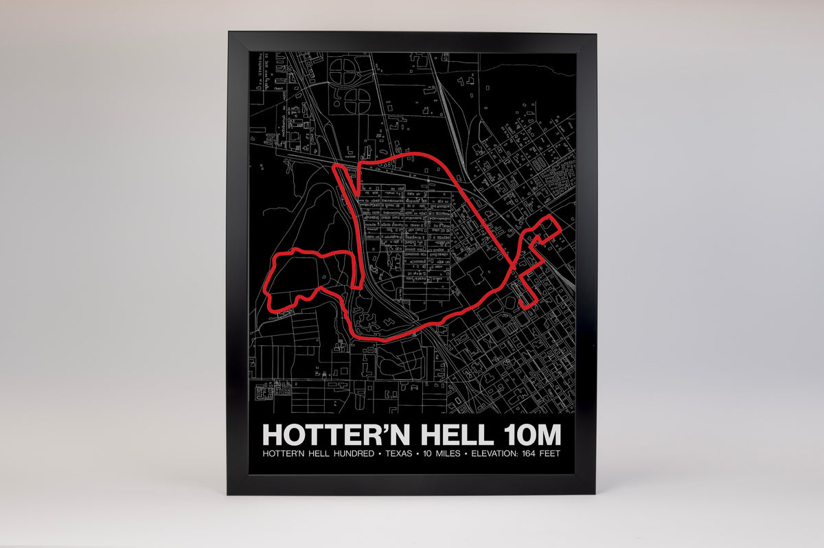 Hotter’N Hell Hundred 10 Mile Poster - Grid Style