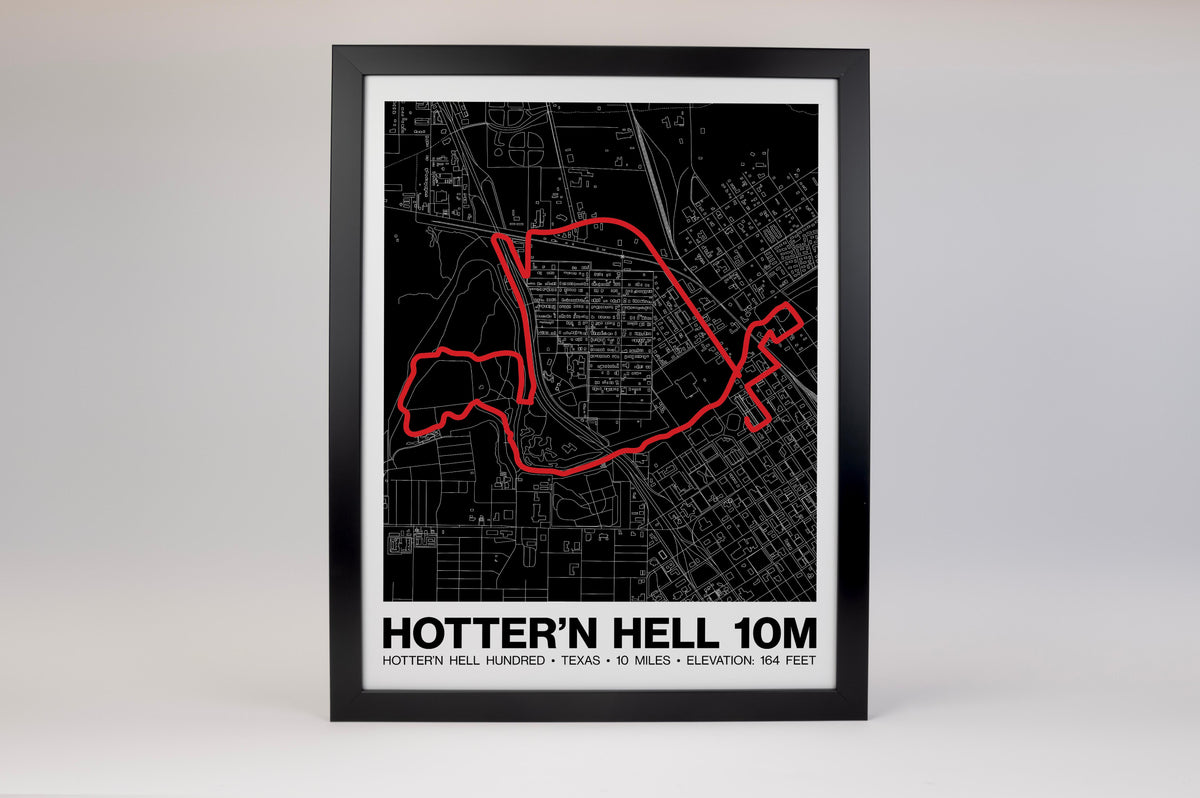Hotter’N Hell Hundred 10 Mile Poster - Grid Style