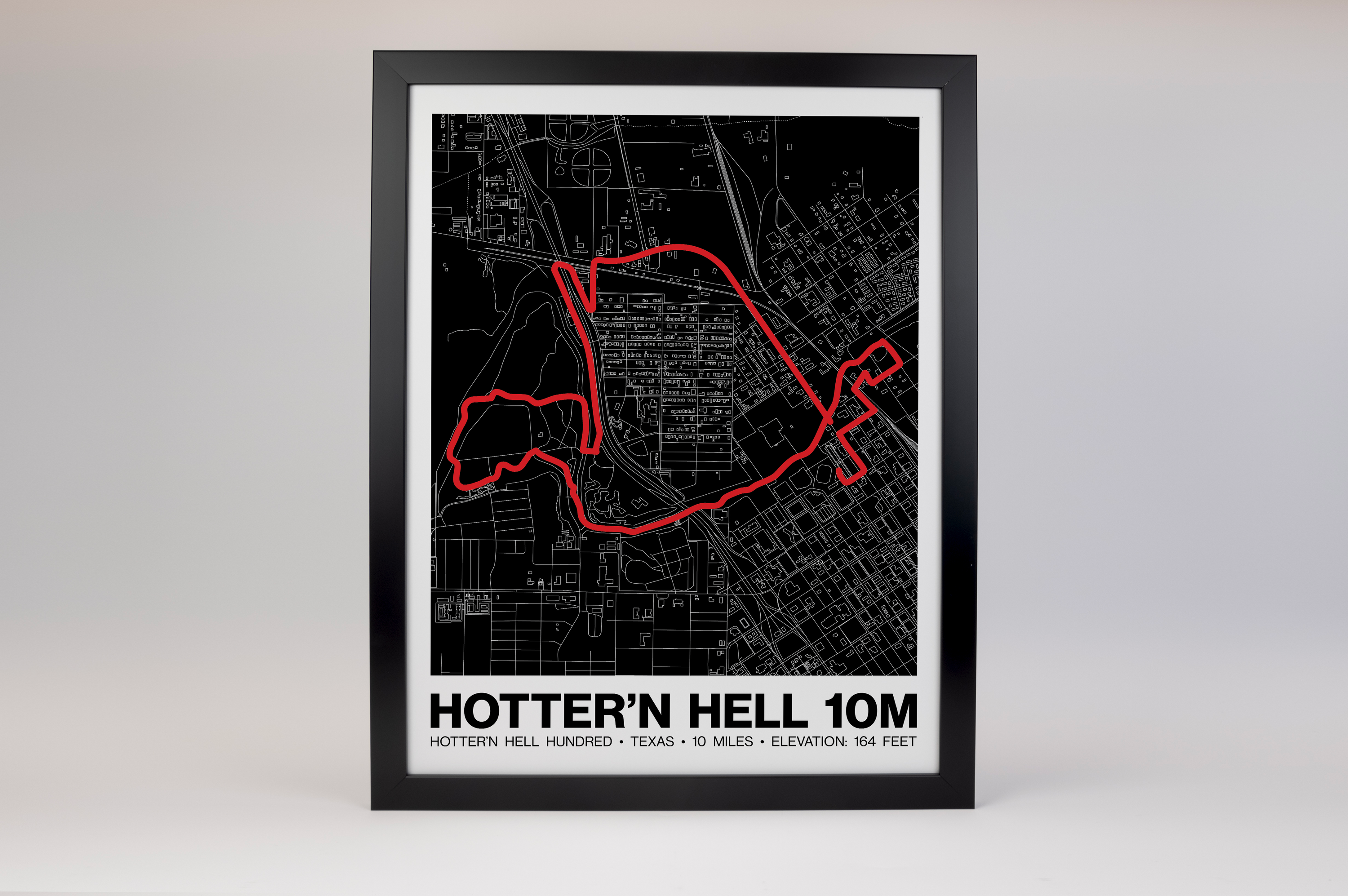 Hotter’N Hell Hundred 10 Mile Poster - Grid Style