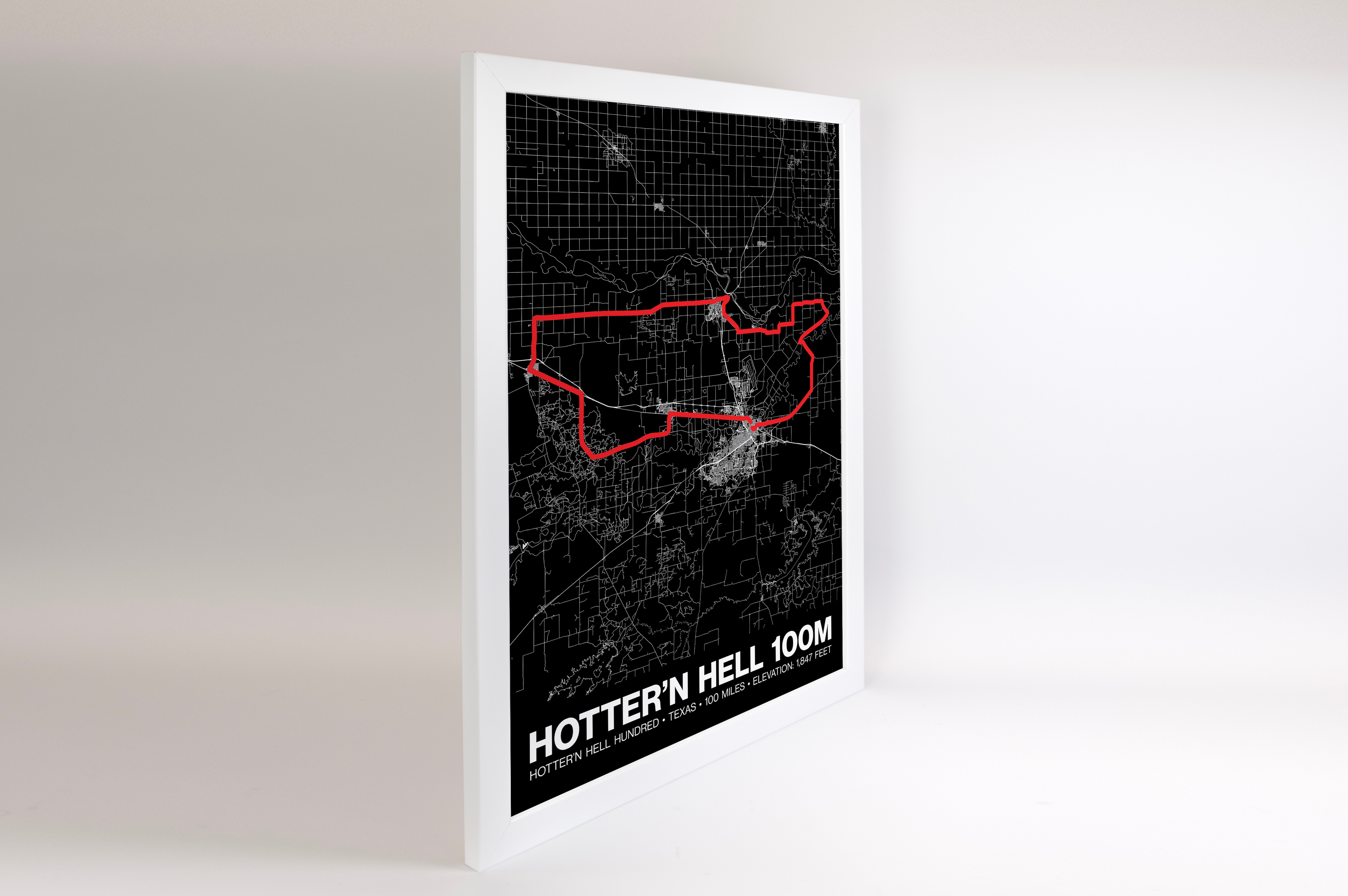 Hotter’N Hell Hundred 100 Mile Poster - Grid Style