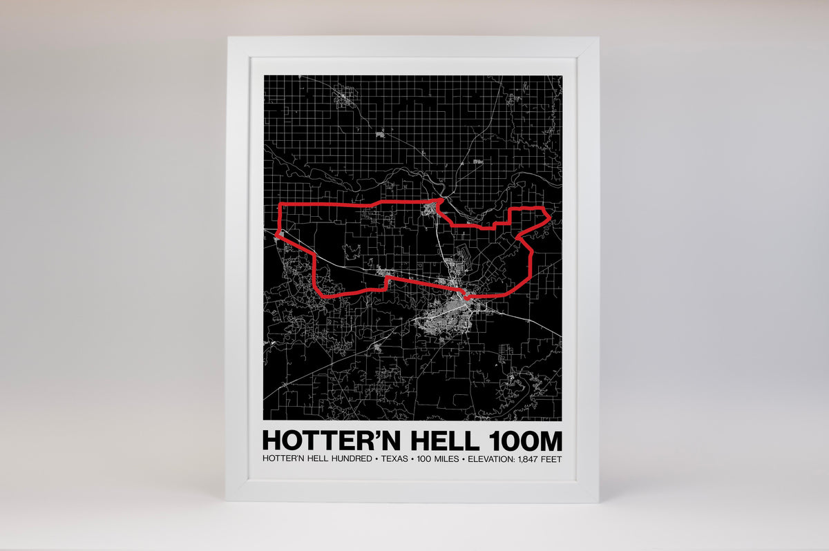 Hotter’N Hell Hundred 100 Mile Poster - Grid Style