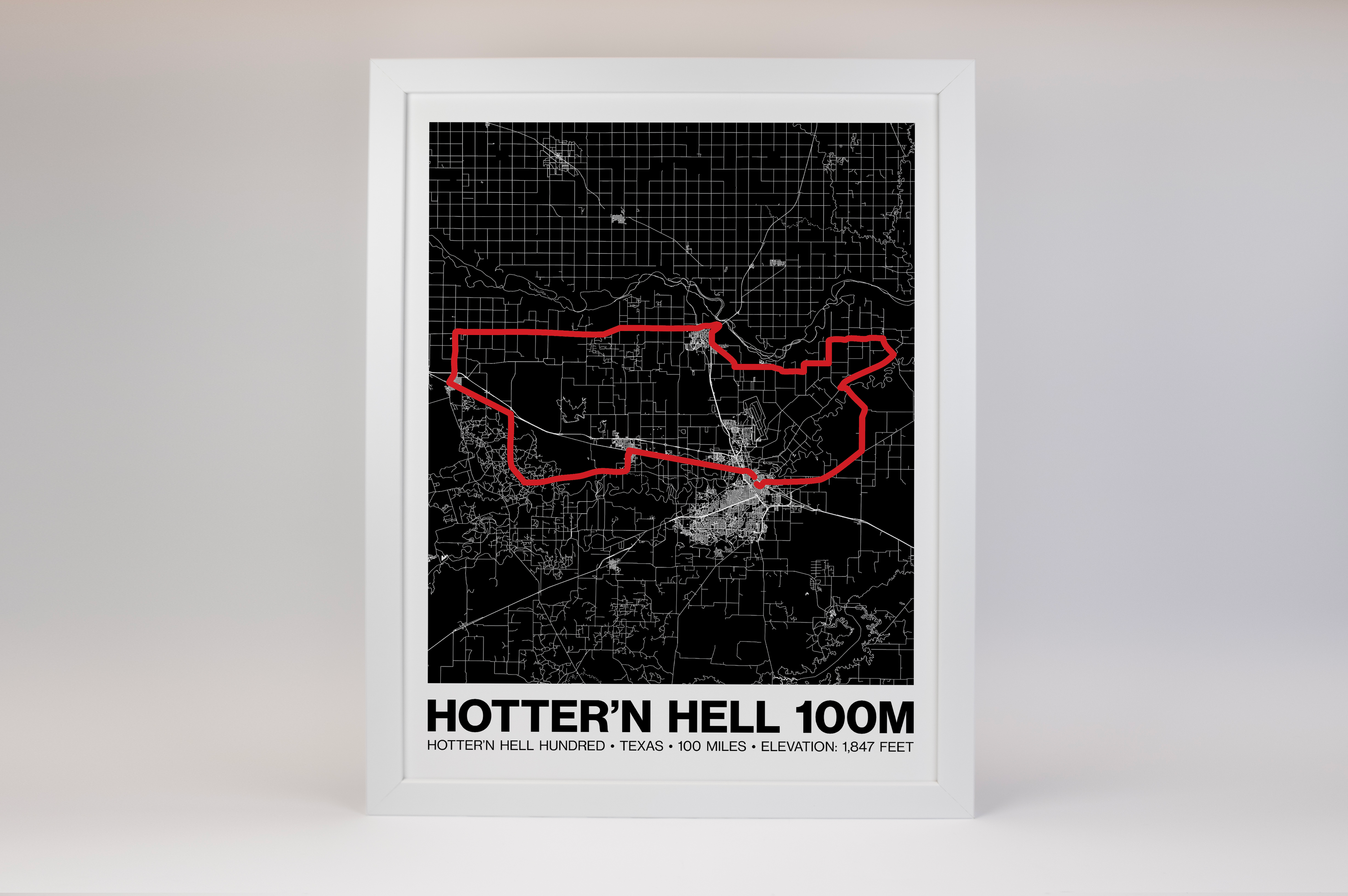 Hotter’N Hell Hundred 100 Mile Poster - Grid Style