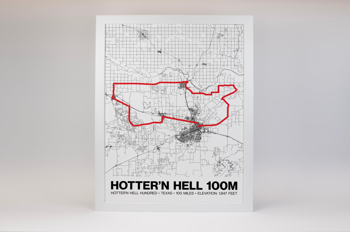 Hotter’N Hell Hundred 100 Mile Poster - Grid Style