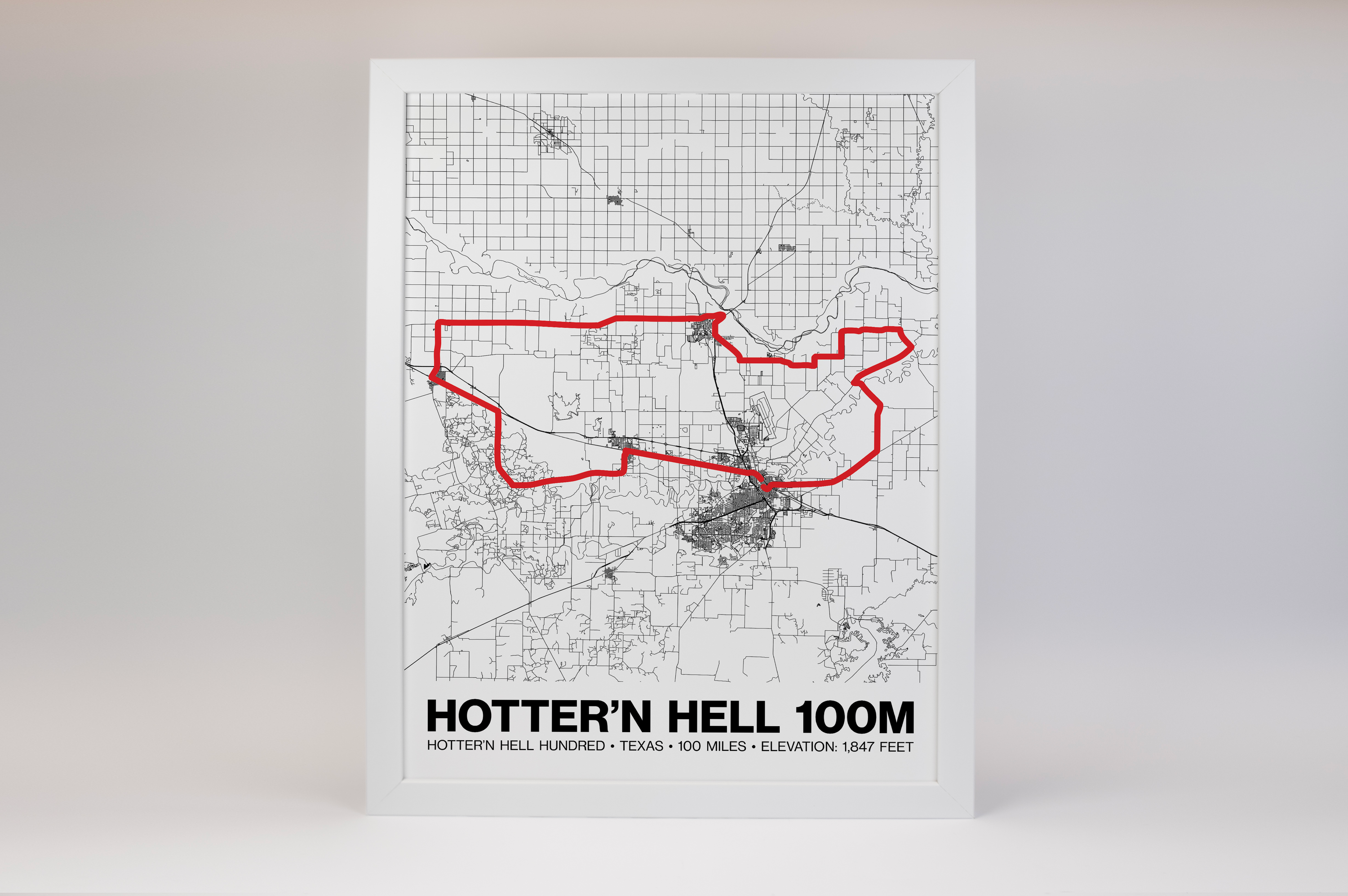 Hotter’N Hell Hundred 100 Mile Poster - Grid Style