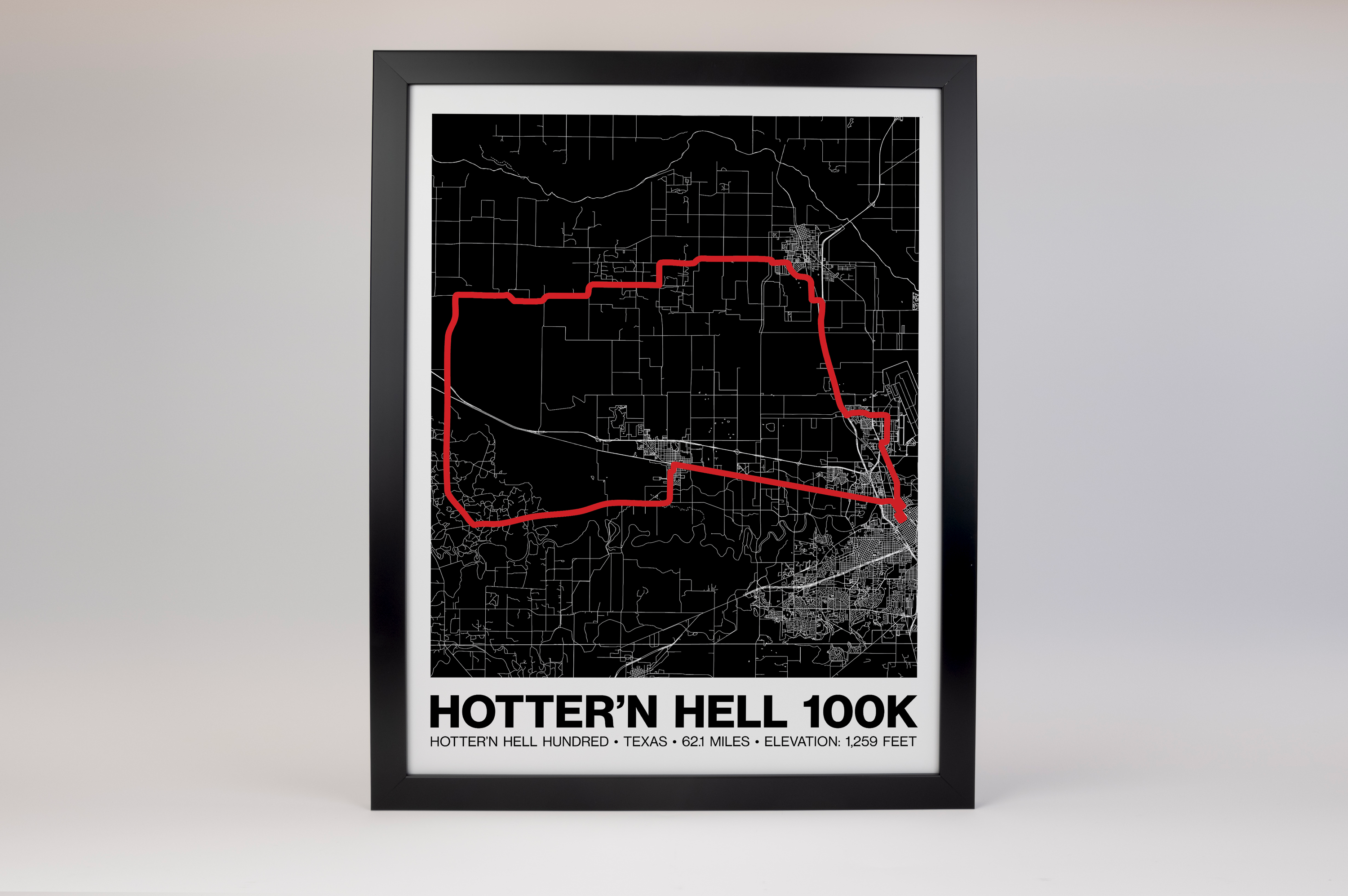 Hotter’N Hell Hundred 100K Mile Poster - Grid Style