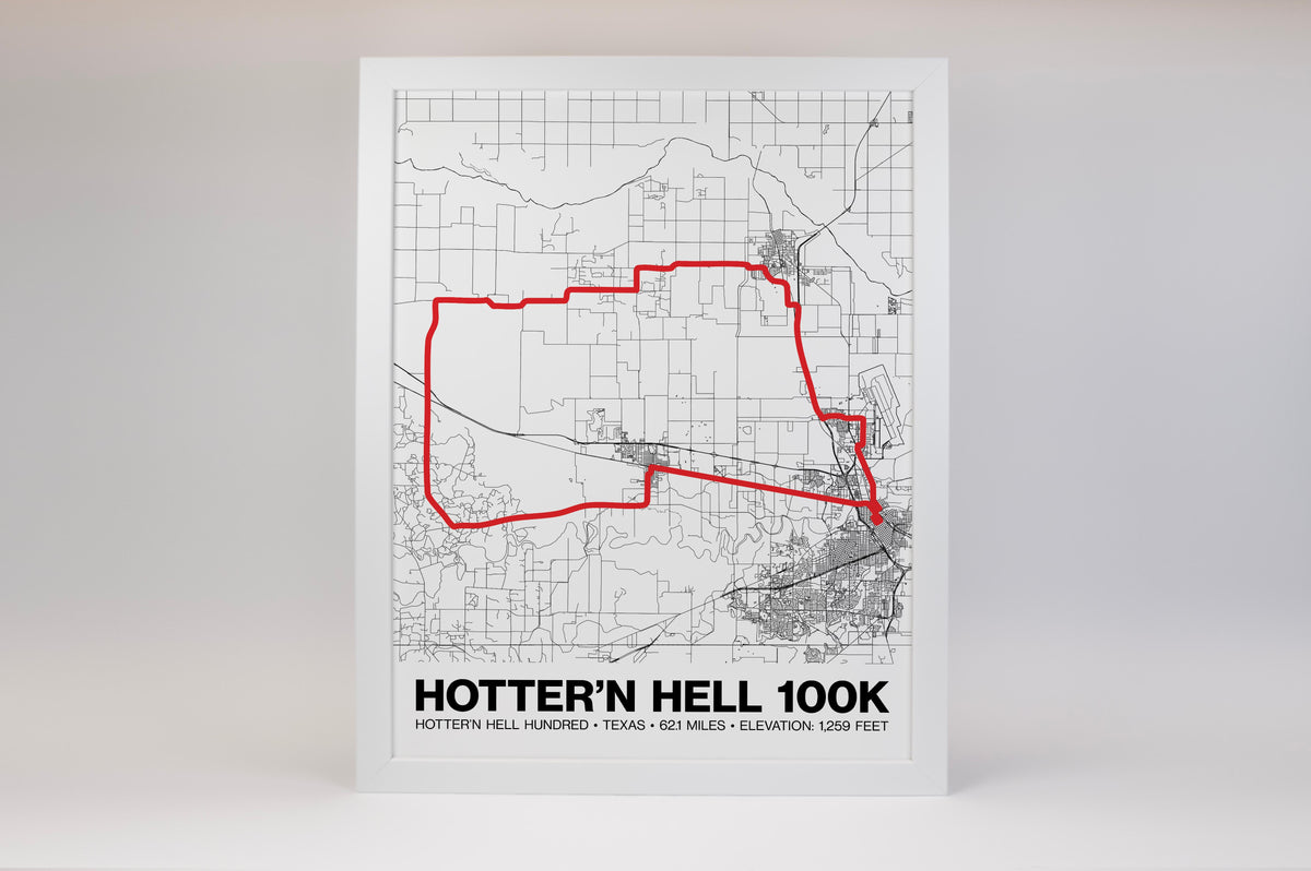 Hotter’N Hell Hundred 100K Mile Poster - Grid Style
