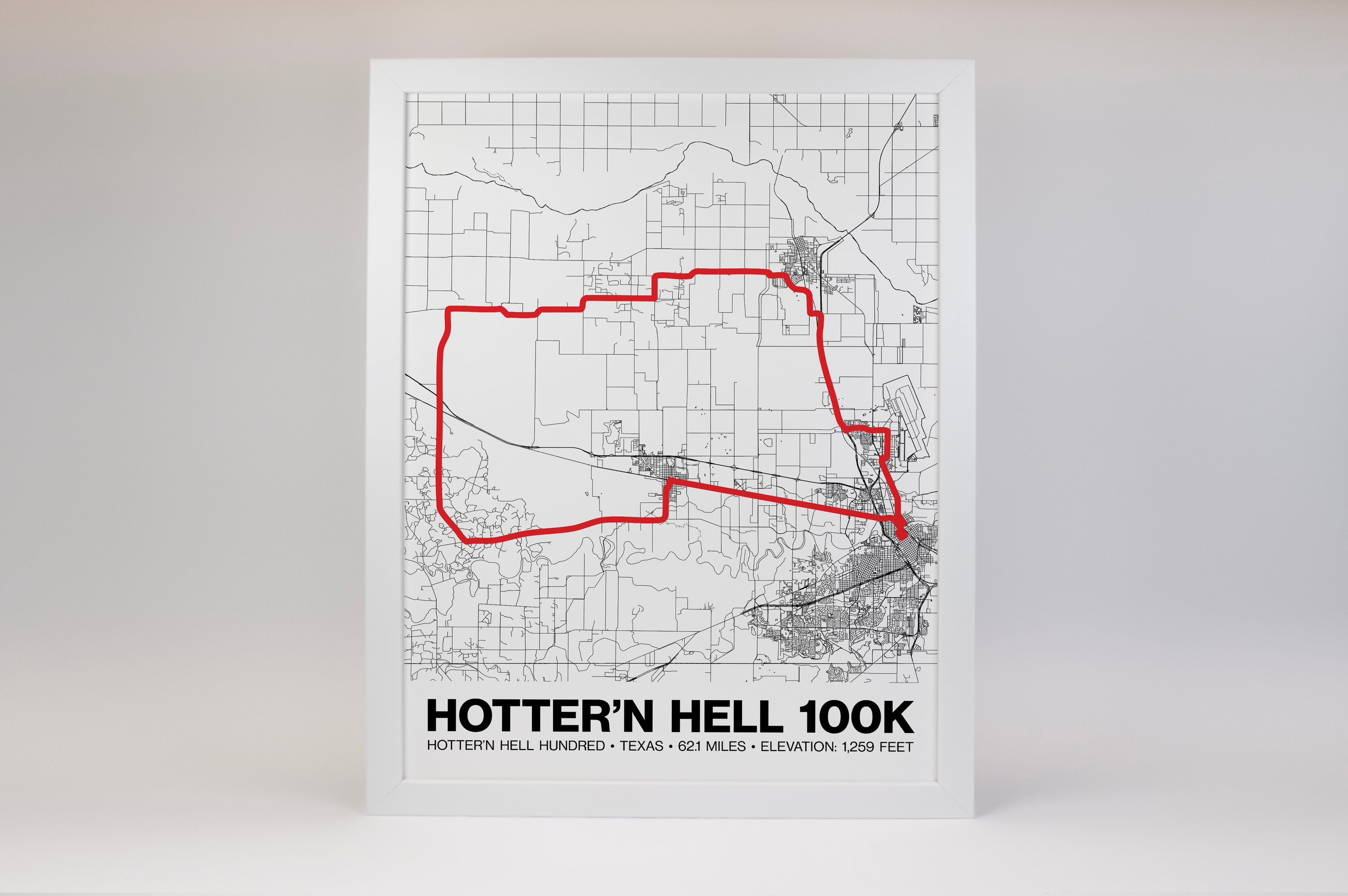 Hotter’N Hell Hundred 100K Mile Poster - Grid Style