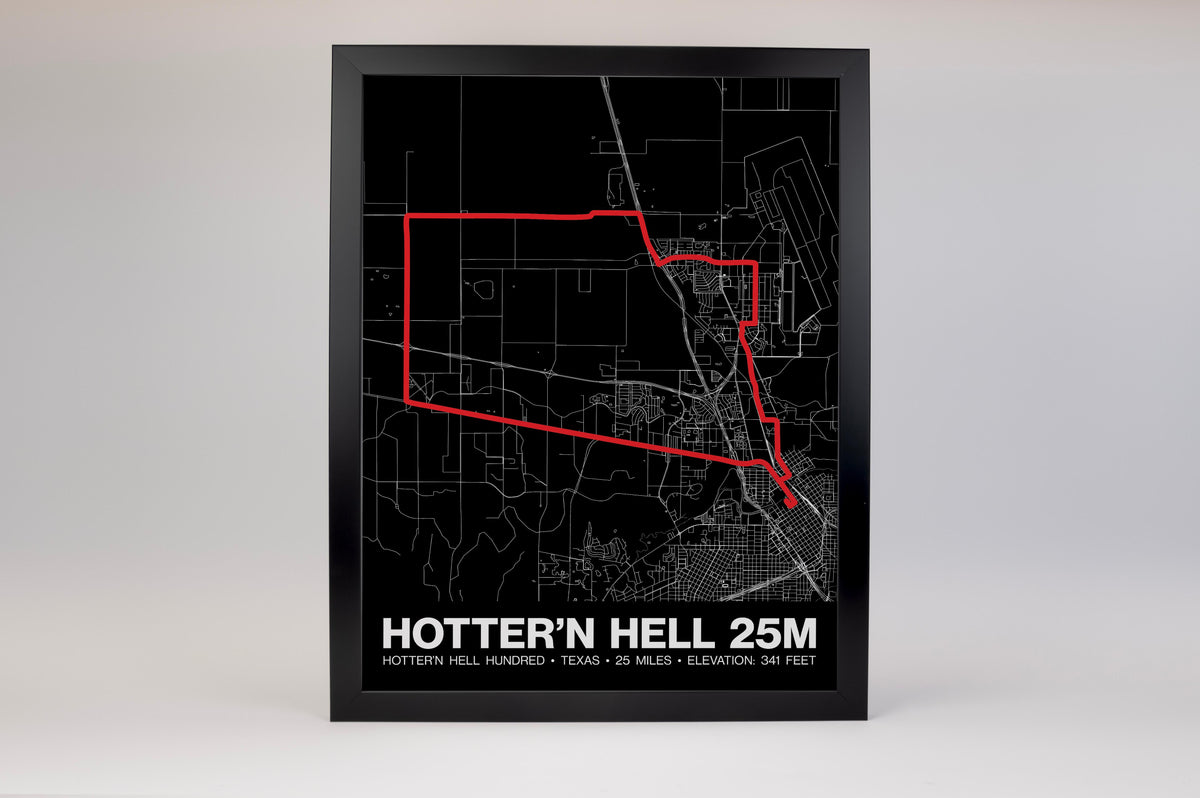 Hotter’N Hell Hundred 25 Mile Poster - Grid Style