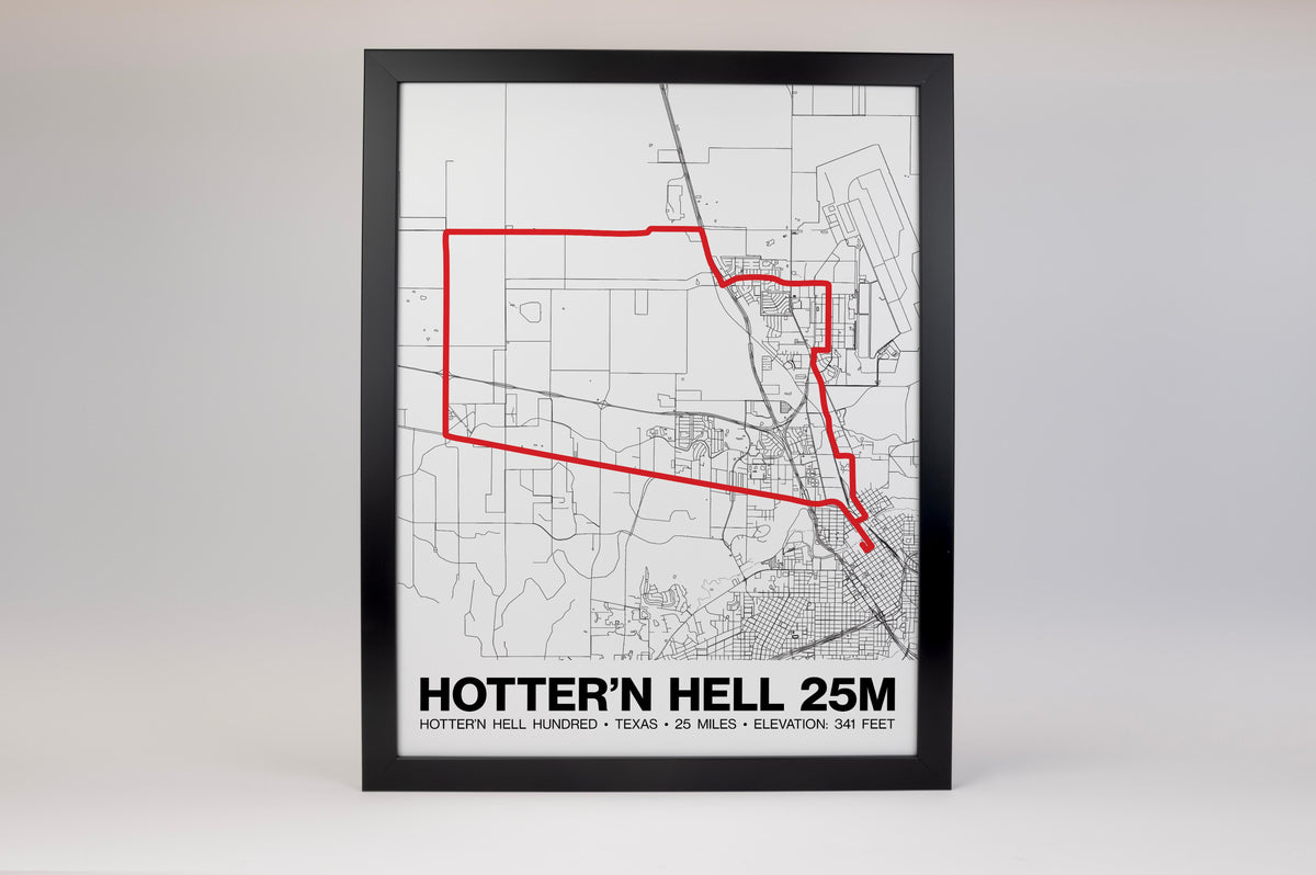 Hotter’N Hell Hundred 25 Mile Poster - Grid Style