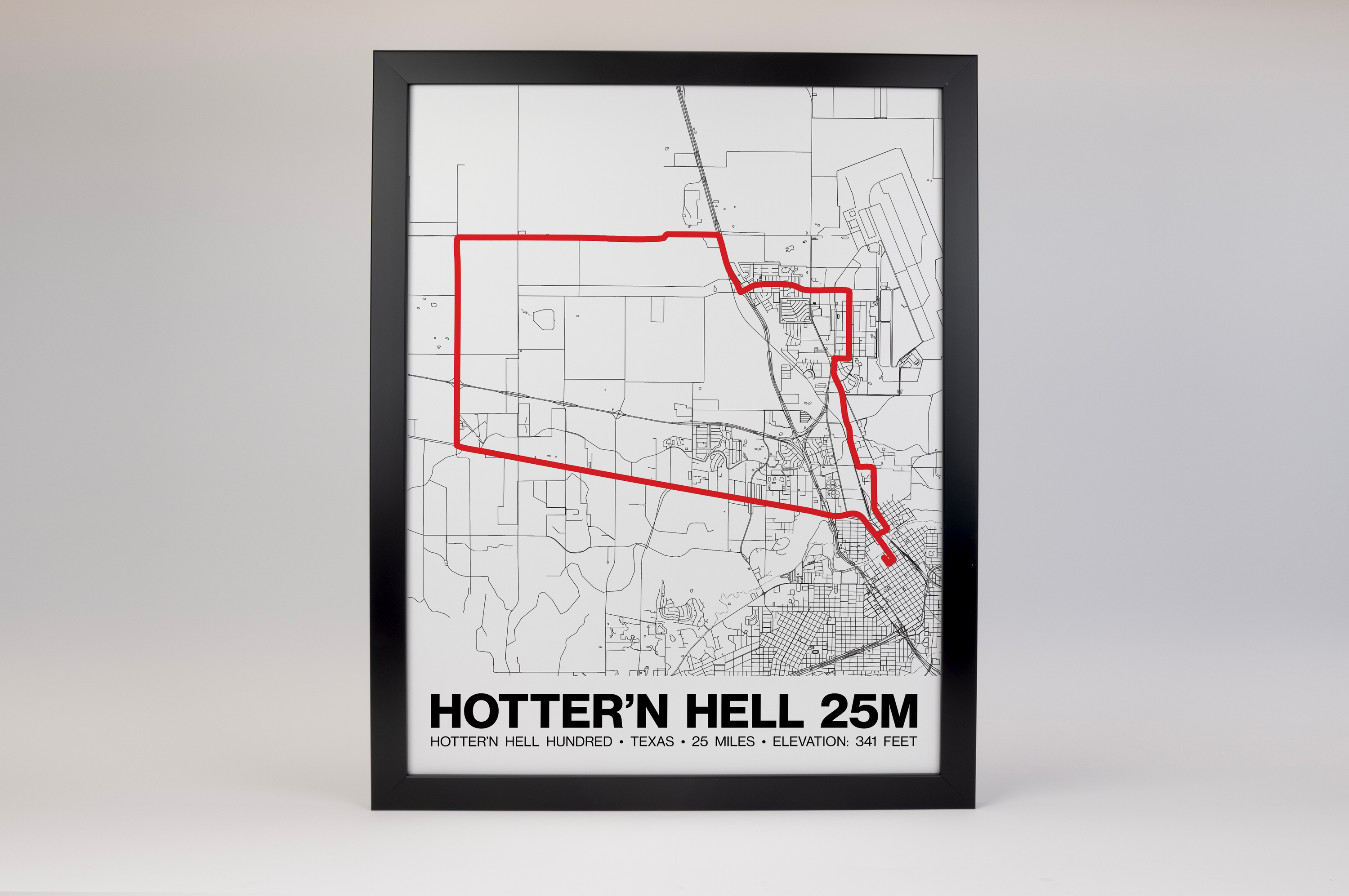 Hotter’N Hell Hundred 25 Mile Poster - Grid Style